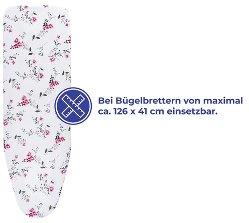 Maximex Bügelbrettbezug »Keramik M Floral«, bis 126 x 41 cm einsetzbar