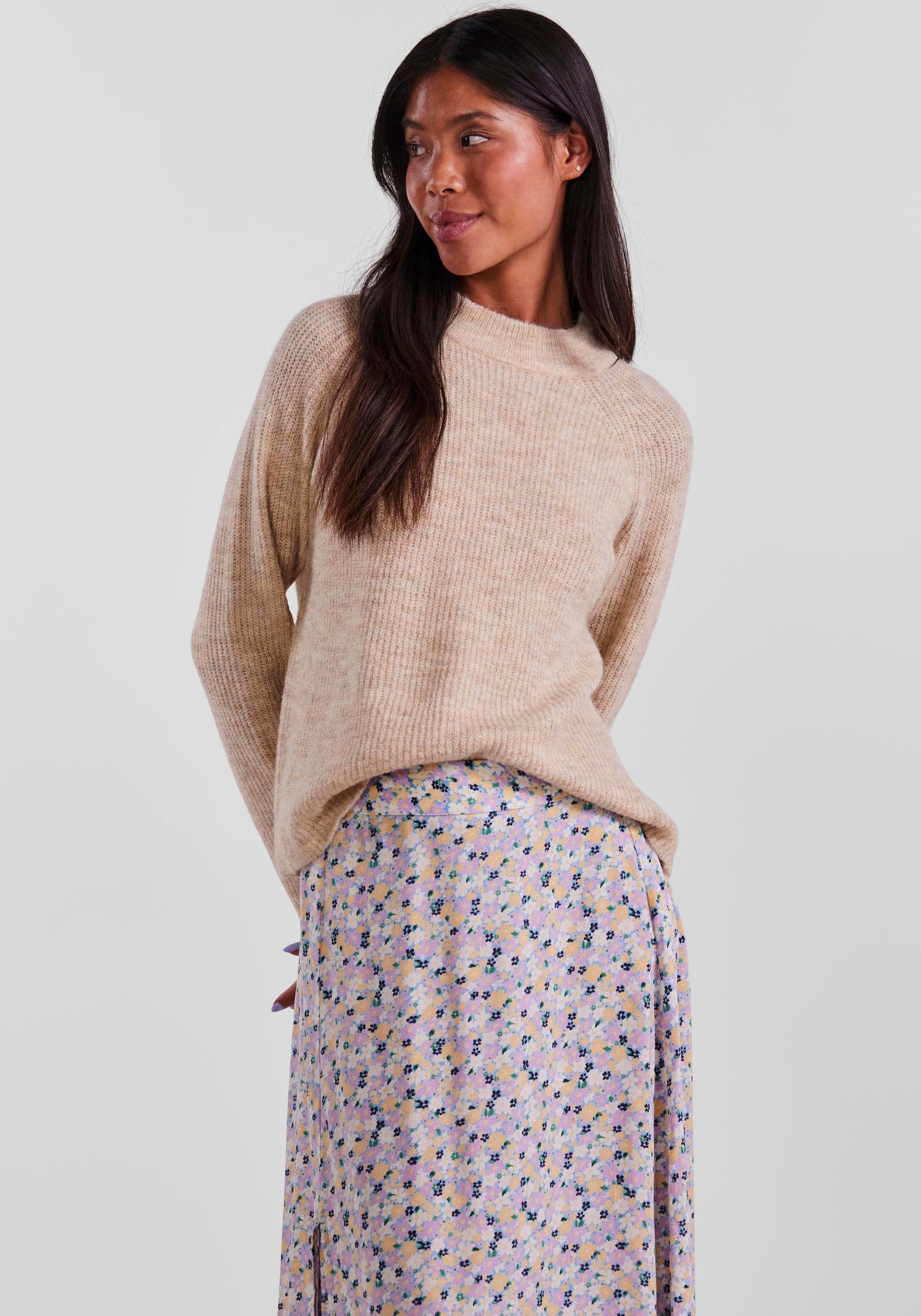 pieces Rundhalspullover »PCELLEN LS O-NECK KNIT NOOS BC«