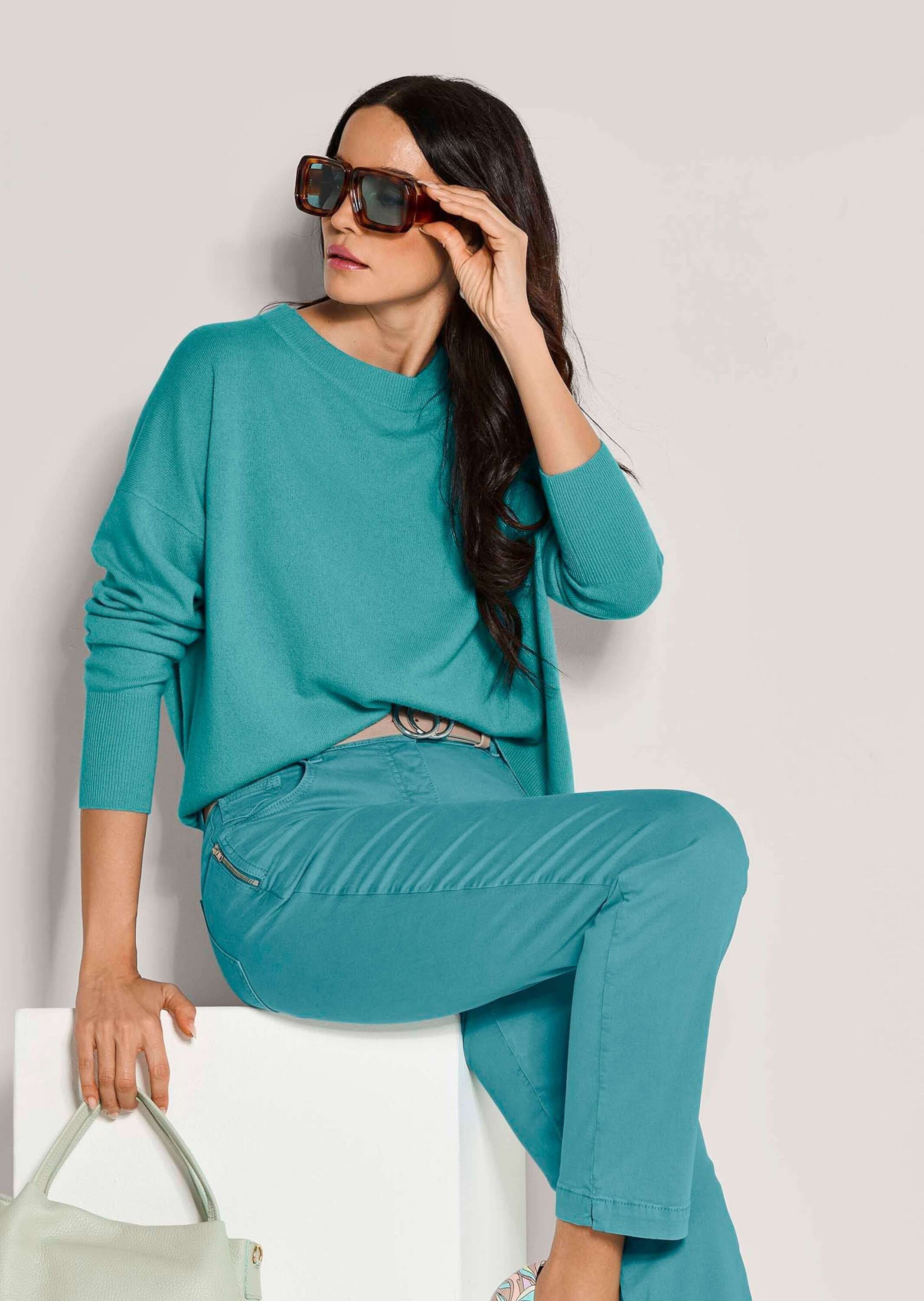 MADELEINE Longpullover »Strickpullover Kaschmir Pullover mit Rundhalsausschnitt« Oversized Look