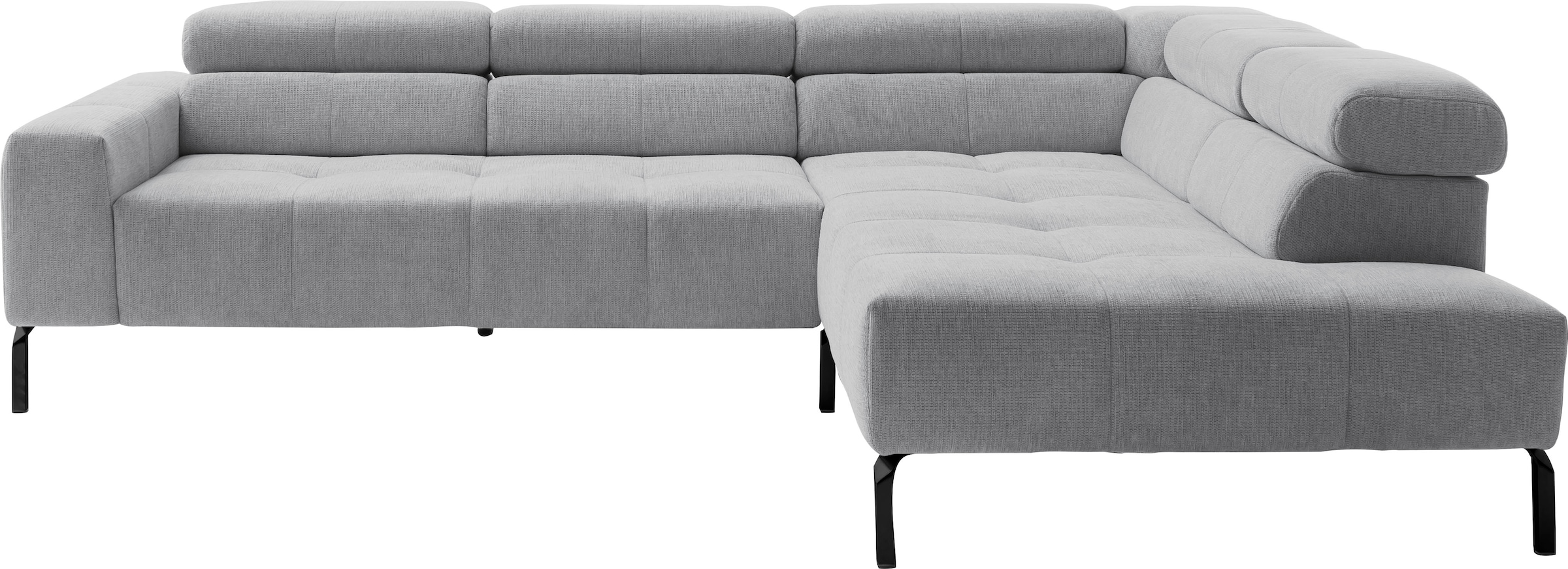 Home affaire Ecksofa »Claya Move, L-Form, Kopf- & Rückenverstellung, Breite 282 cm« Moderne Steppung, weicher Polsteraufbau & saugroboterfreundliche Höhe