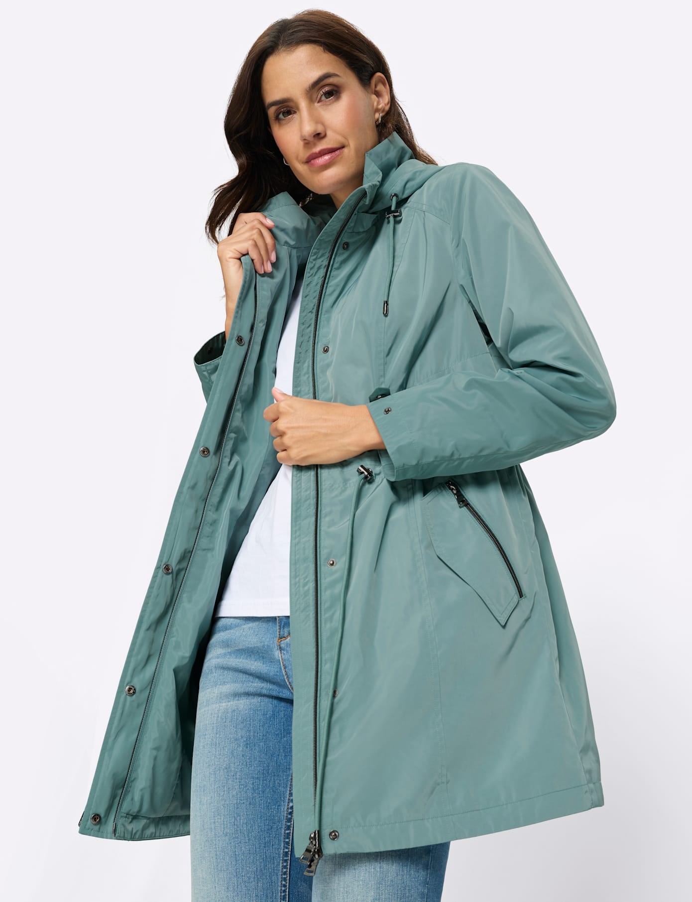 Inspirationen Langjacke mit Kapuze