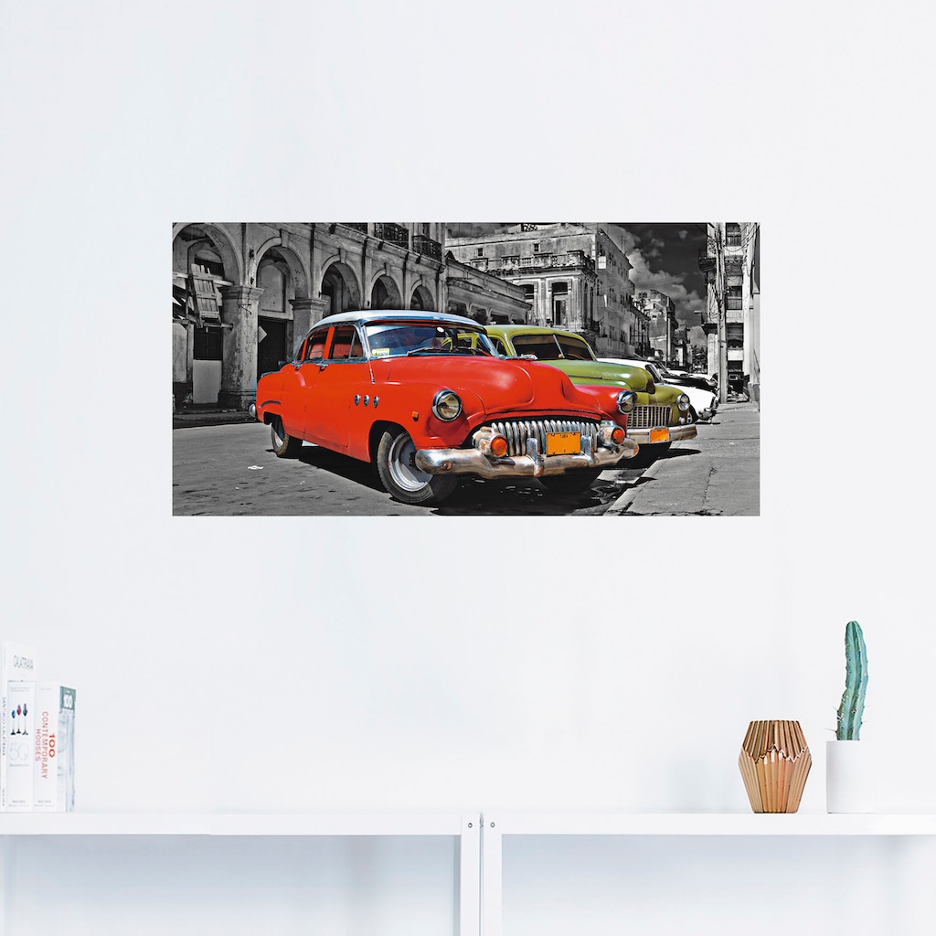 Artland Wandbild »Ansicht von bunten Havanna Autos«, Auto, (1 St.)