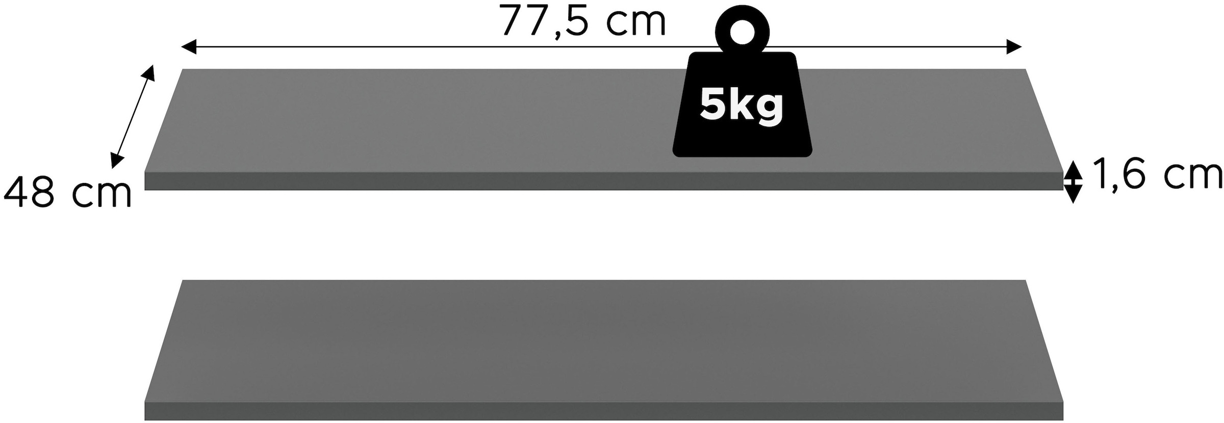 Home affaire Einlegeboden »Skarde, Einlegeböden 78 cm«, (2 St.), Skarde, Einlegeboden 2er Set, 78 cm