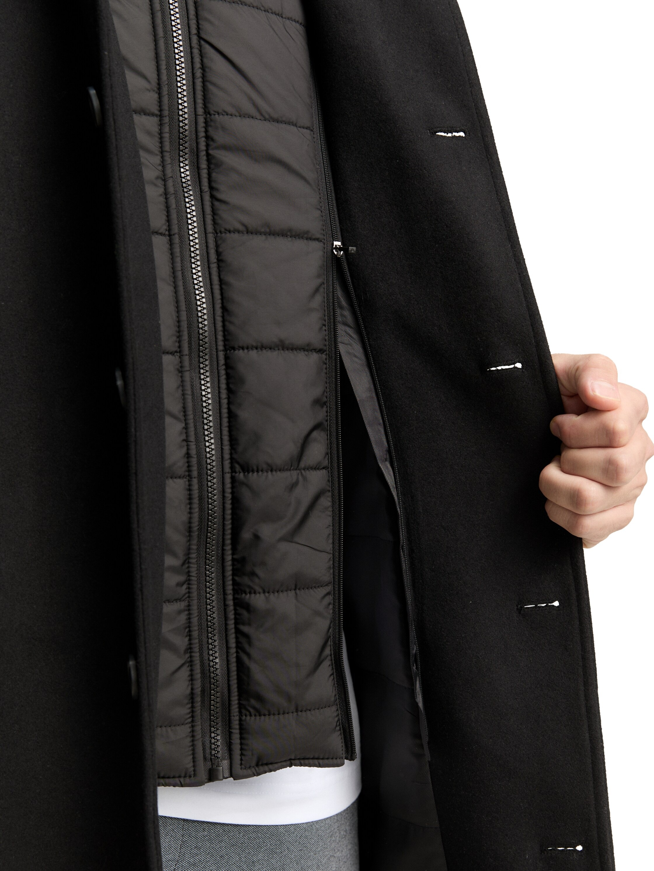 TOM TAILOR Wollmantel, mit abnehmbarer Innenjacke