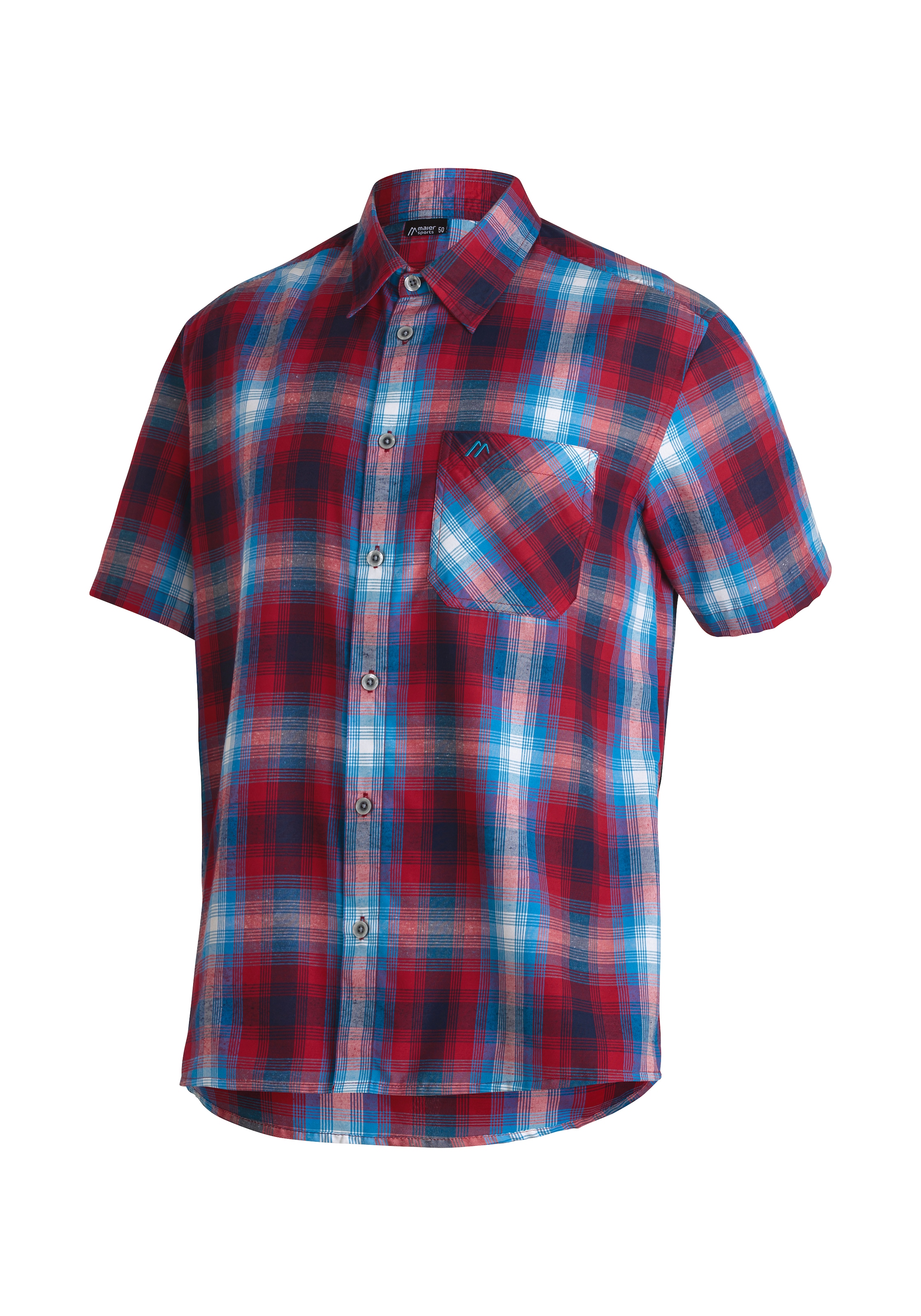 Maier Sports Funktionshemd »Mauro« Herren Hemd kurzarm, karriertes Freizeithemd, Kurzarmhemd, Regular Fit