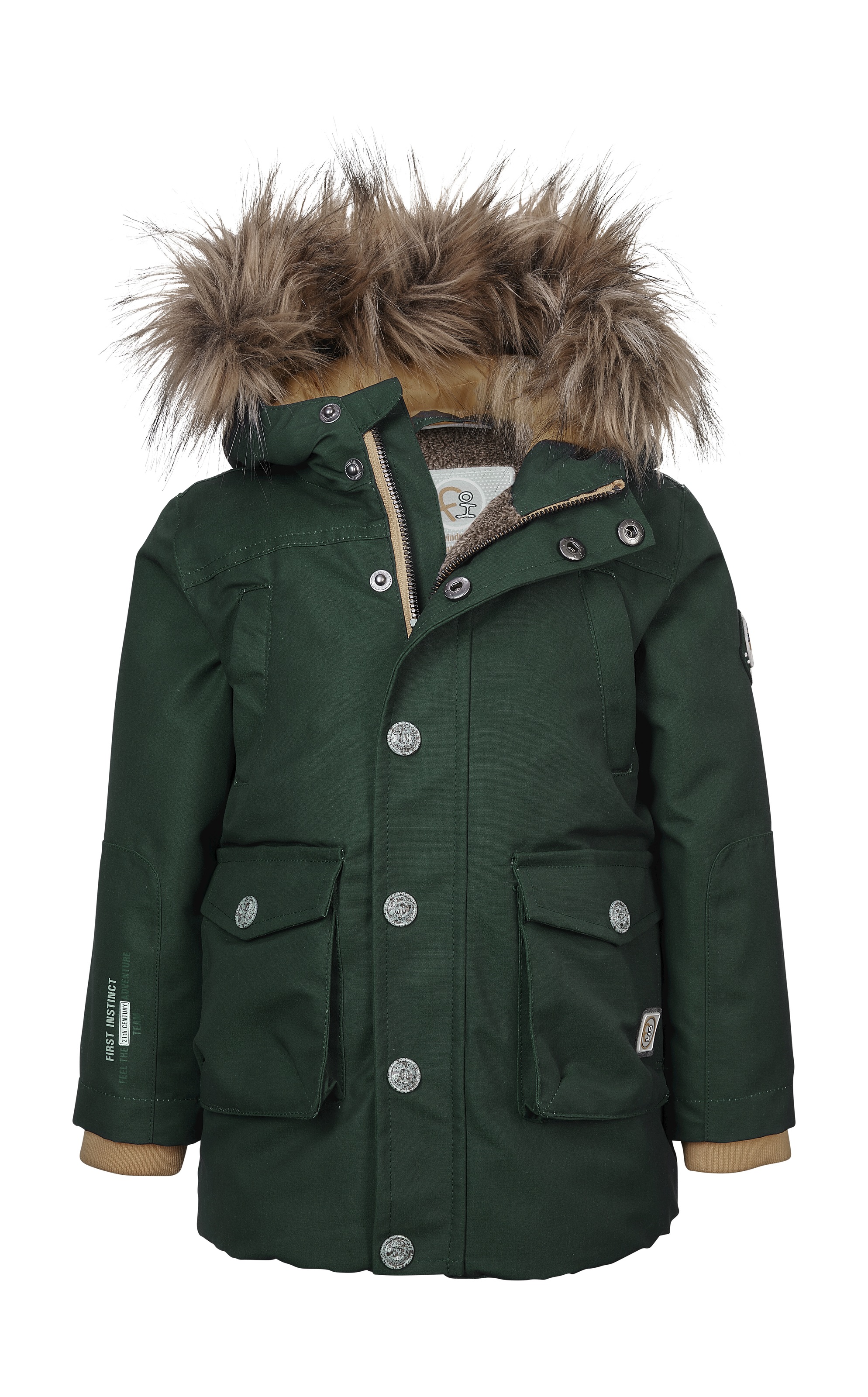 First Instinct By Killtec Parka »FIW 8 MNS PRK« Wasserabweisender Parka mit Teddyfutter in grün, Größe 86/92