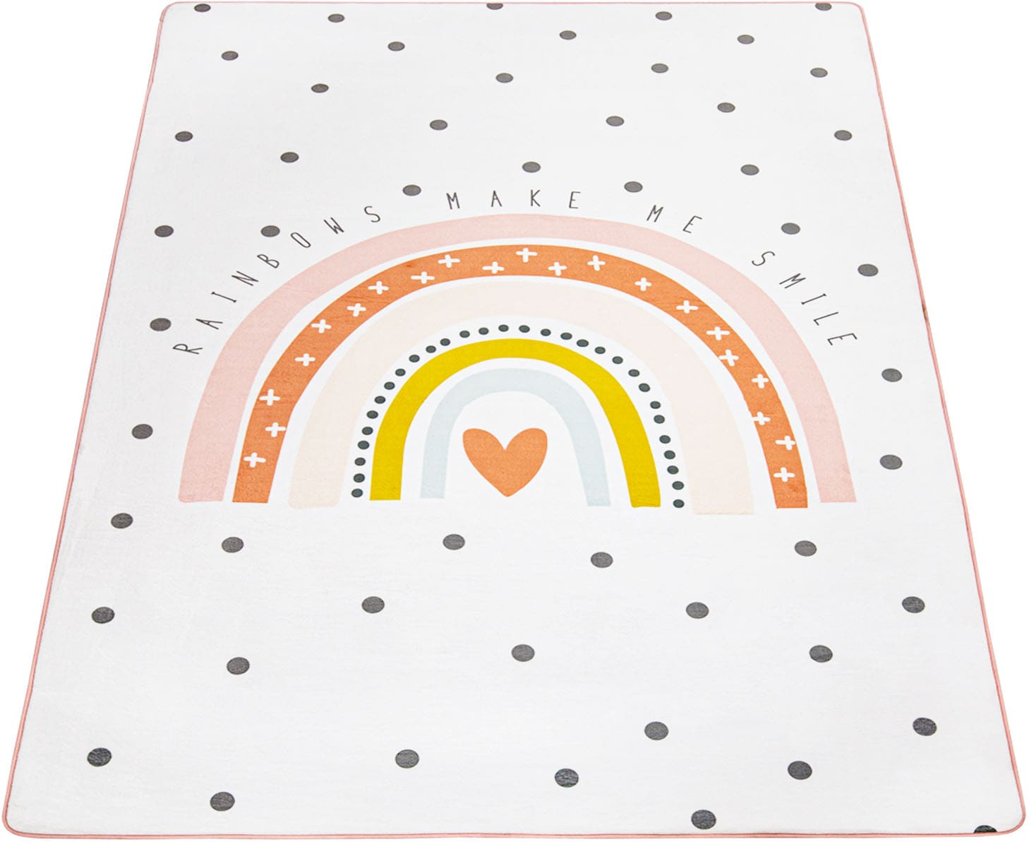 Paco Home Kinderteppich »Chicos 552«, rechteckig, Flachgewebe, niedlich, Kinder Design, Motiv Regenbogen, Pastell-Farben