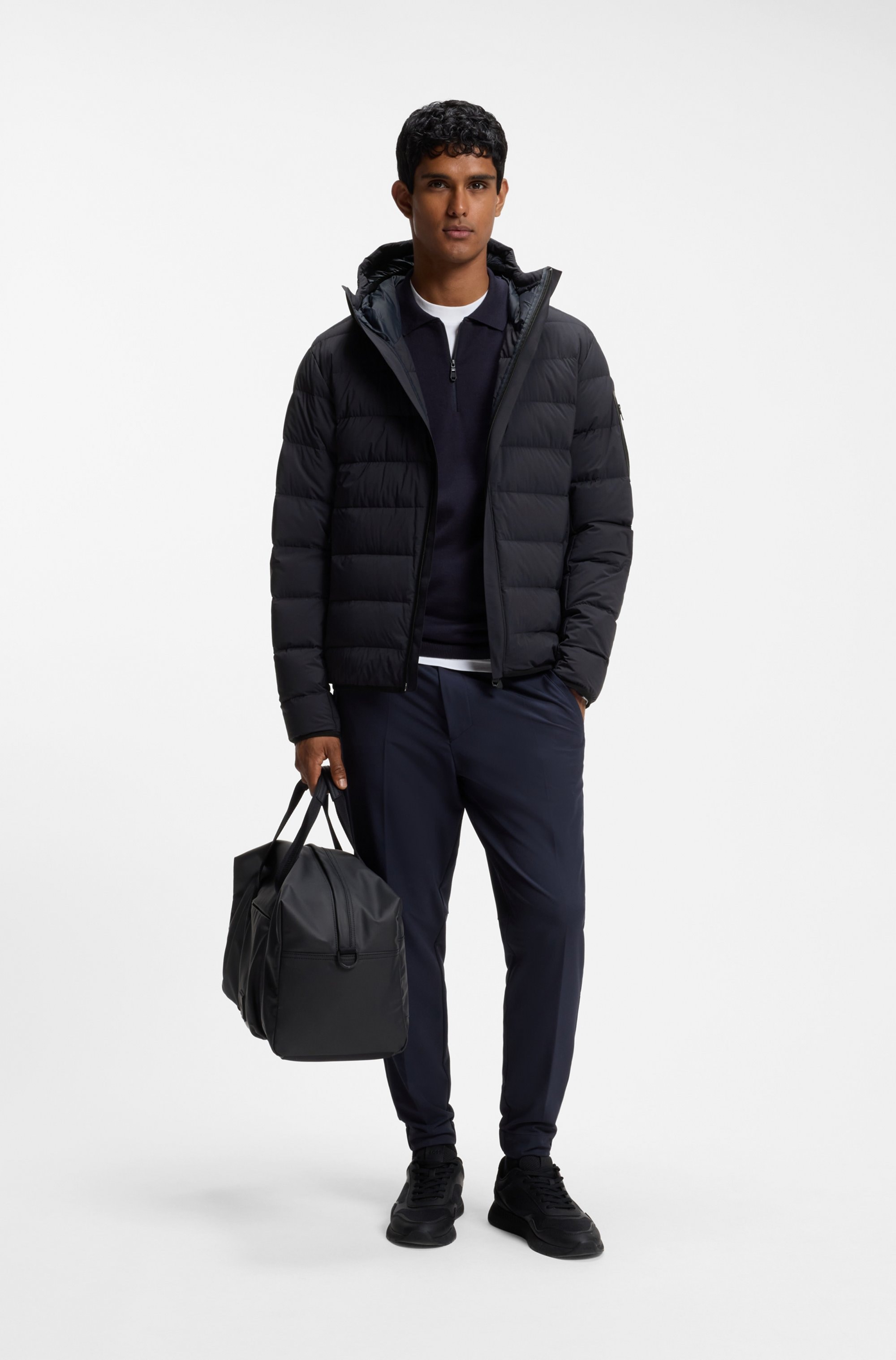 BOSS GREEN Steppjacke »OW Riplite JT HD« mit Kapuze abenehmbare Kapuze wasserabweisend regular fit, 4-Wege Stretch