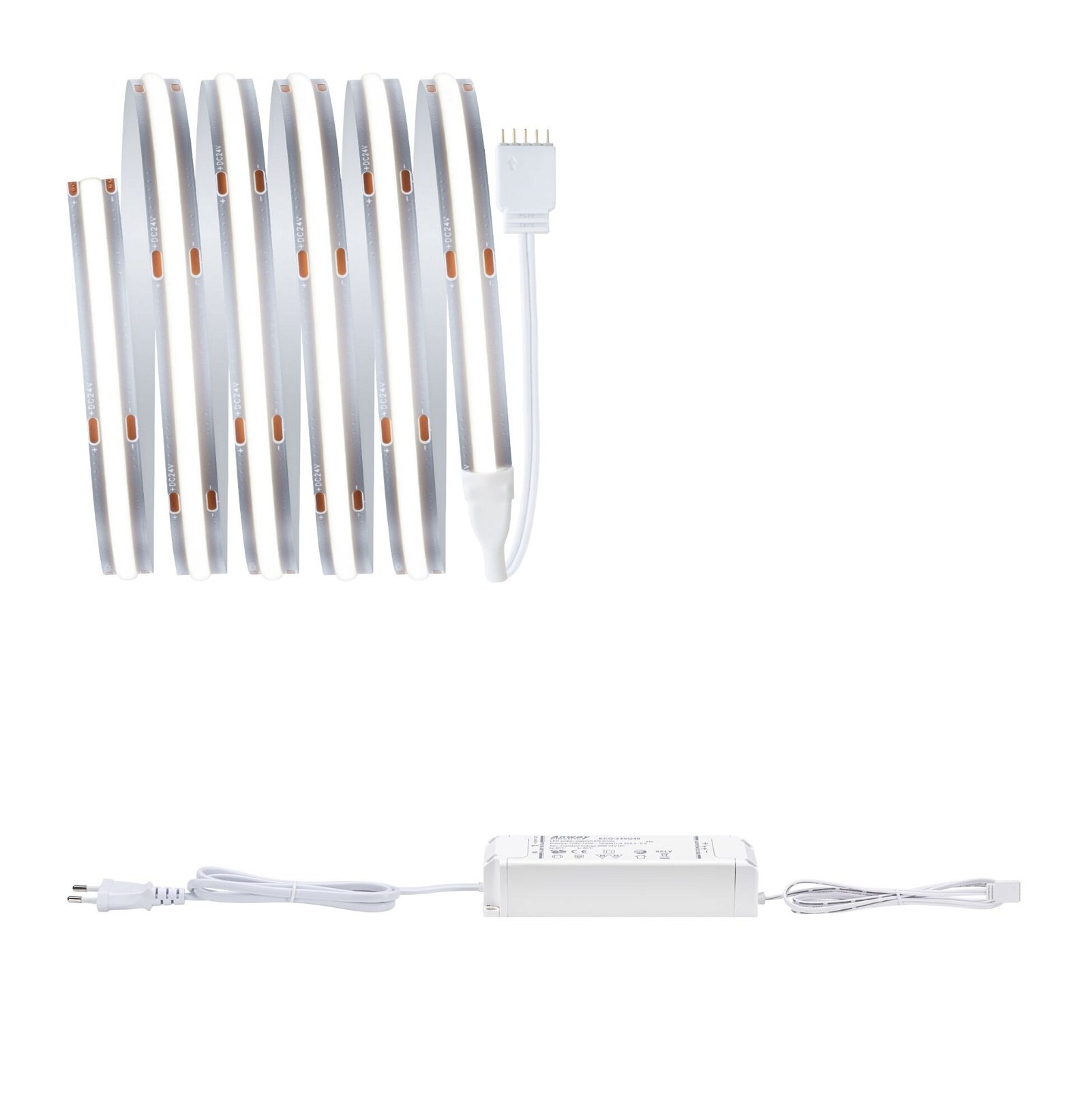 Paulmann LED-Streifen »MaxLED 1000 Basis Set 1,5m Daylight 18W 230/24V silber Kunststoff«, 1 St.-flammig, Full-Line COB 6500K