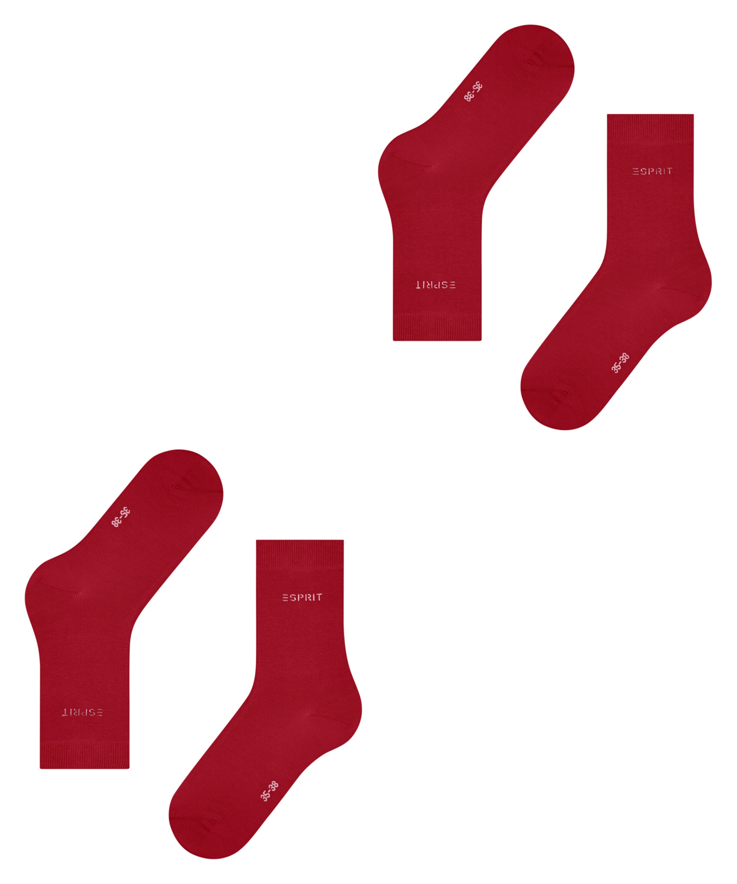 Esprit Socken »Uni«, (2 Paar, 2er Pack), aus elastischem Material, atmungsaktiv
