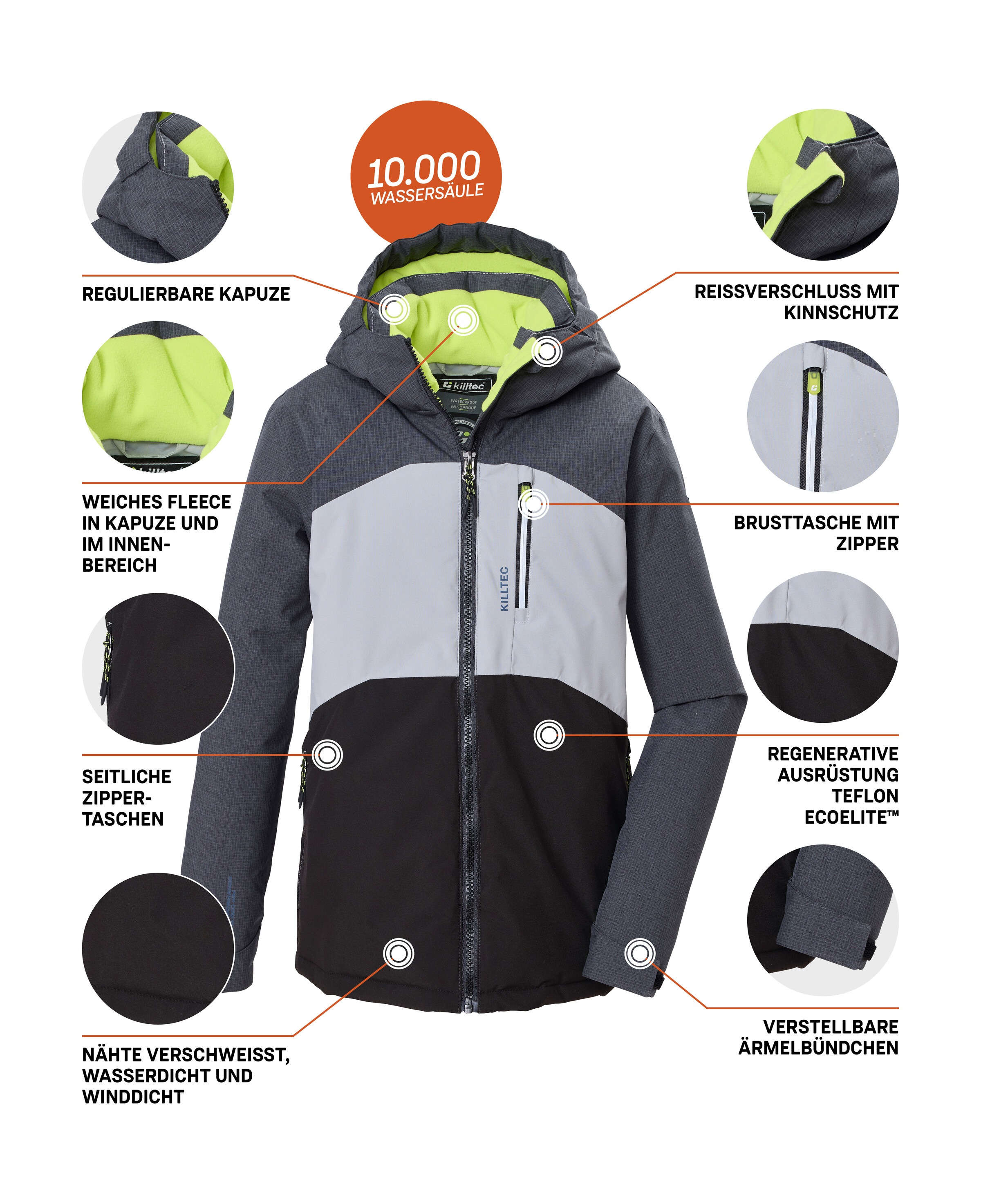 Killtec Funktionsjacke »KOW 172 BYS JCKT« Wind- und wasserdichte Kinderjacke, 10.000 mm Wassersäule