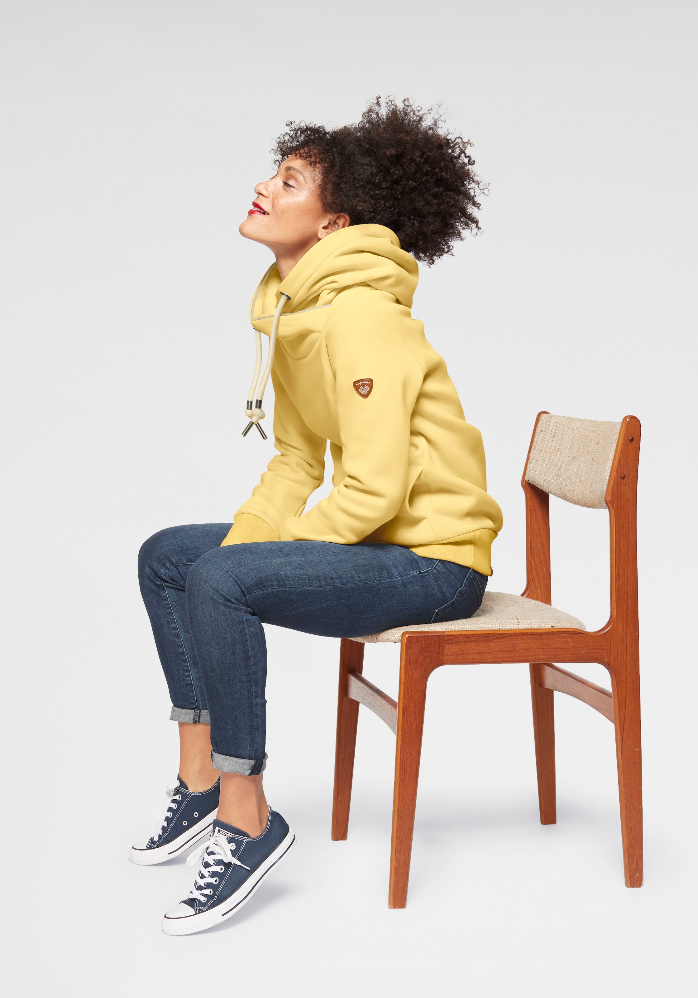 Ragwear Kapuzensweatshirt »GRIPYBUTTON«, Sweater mit rustikalen Kordel-Akzenten