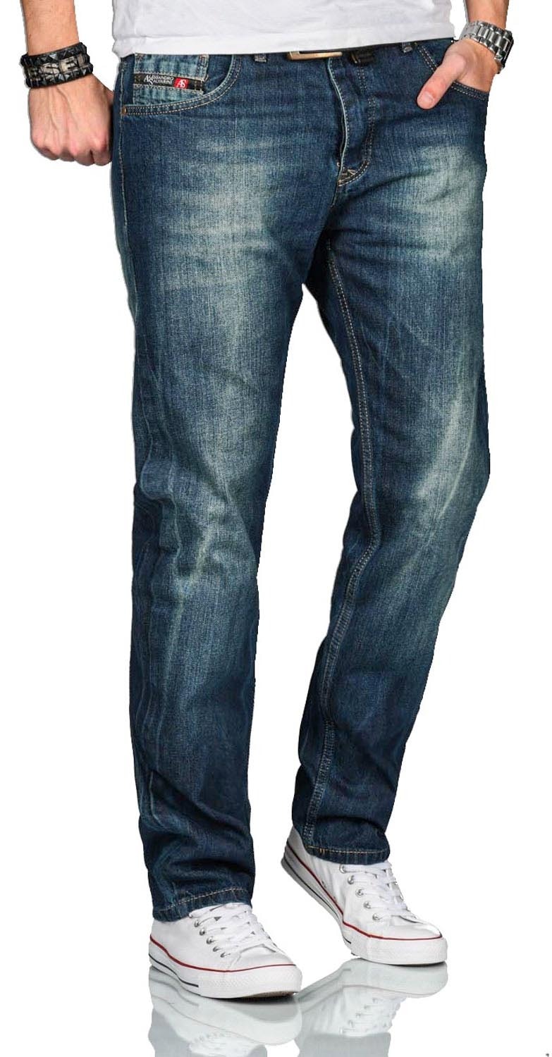 Alessandro Salvarini Regular-fit-Jeans »A. Salvarini Beppo Designer Herren Jeans Hose Basic Jeanshose Comfort Fit«