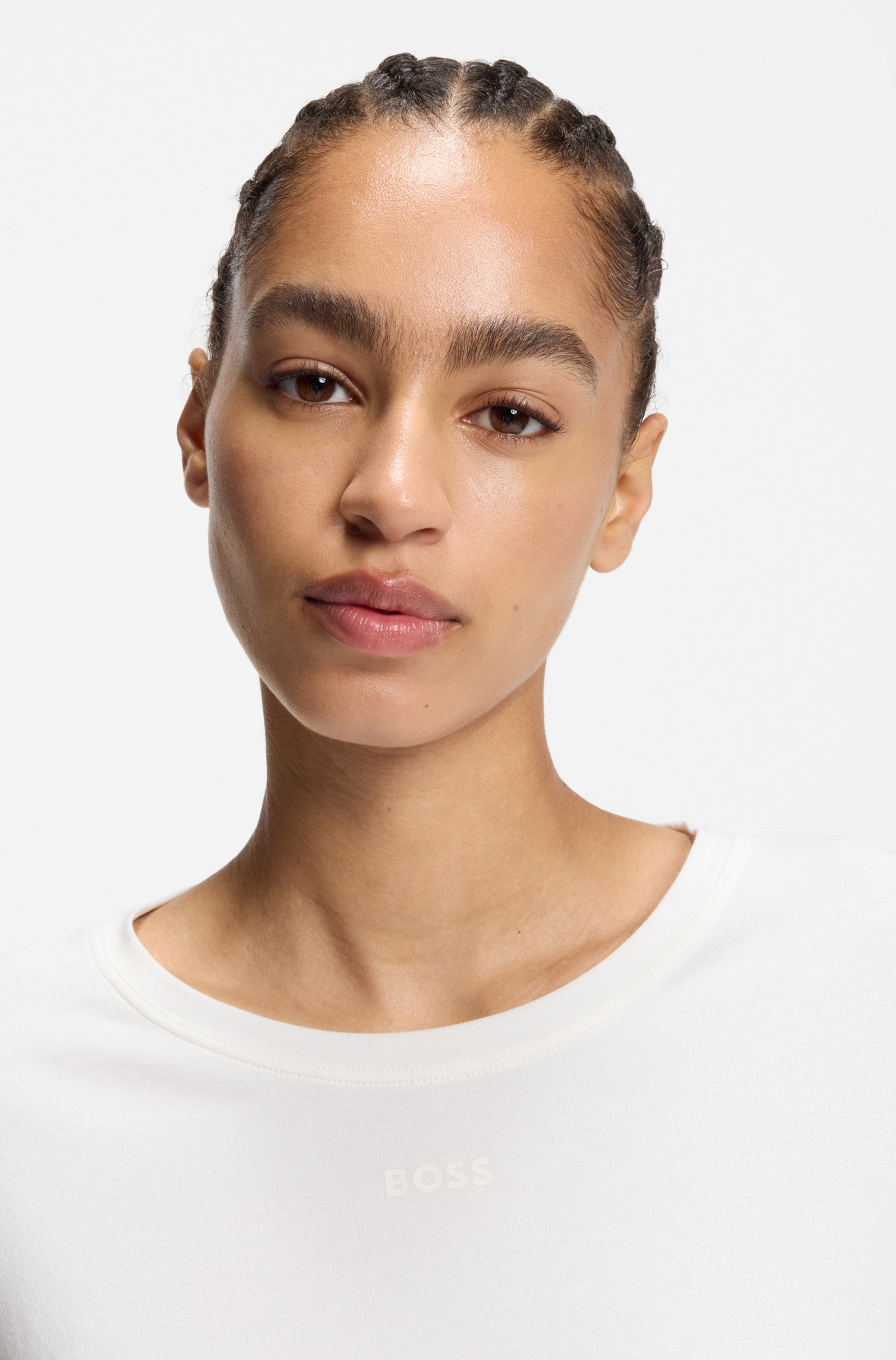 BOSS Schlafanzug Set, 2 tlg. Rundhalsausschnitt, elastischer Bund, Logo-Schriftzug