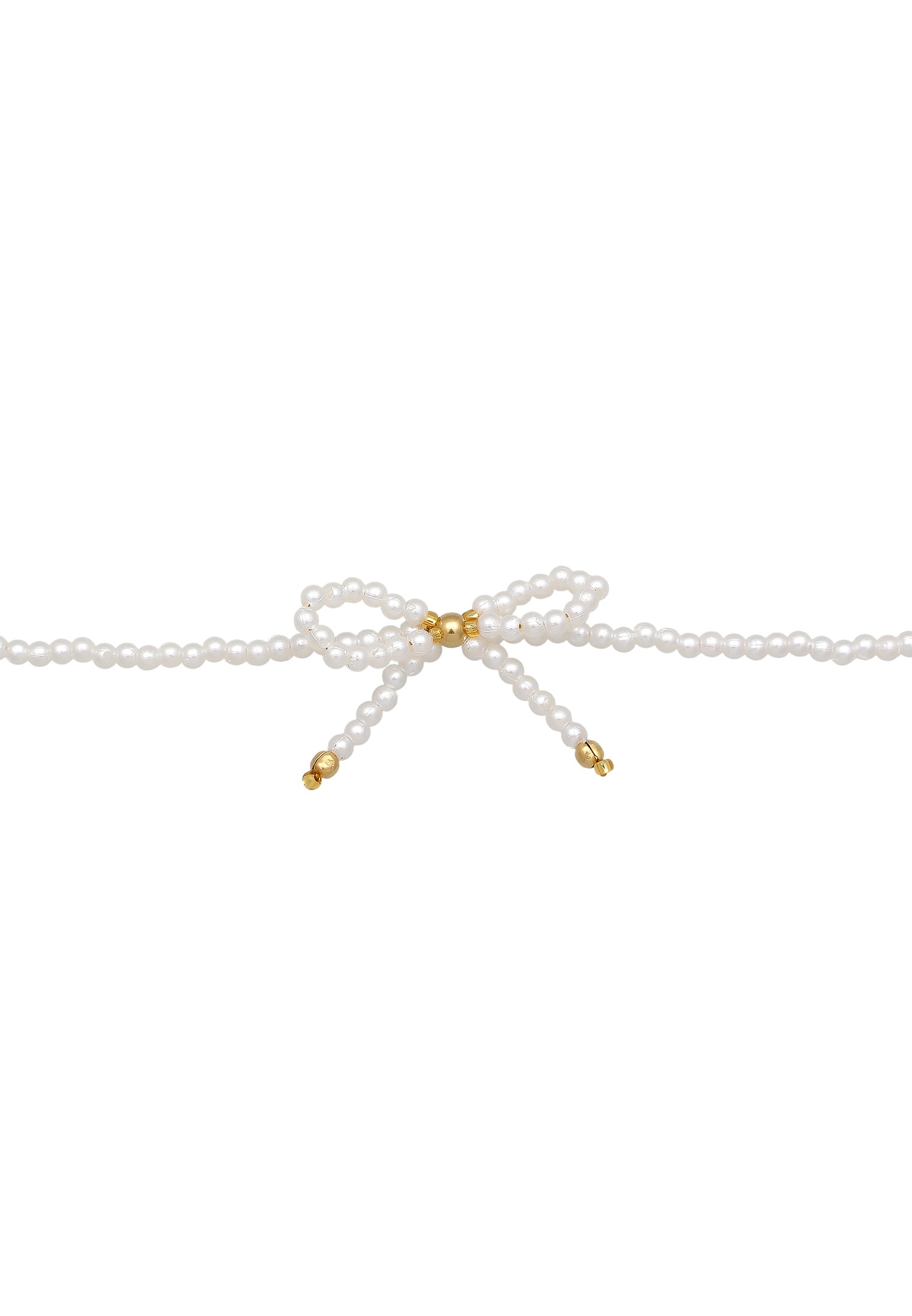 Elli Choker »Halskette Coker Perlenkette Schleife 925 Silber vergoldet«
