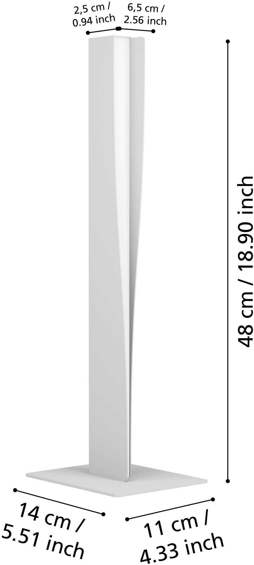 EGLO Tischleuchte »BOLOGNANO-Z Tischlampe - Alu, Stahl - LED - 9W - IP20« LED-Modul 1 Stk. Kaltweiß | Neutralweiß | RGB | Warmweiß Nachttischlampe, Schreibtischleuchte, Leselampe, L6,5 x B2,5 x H48 cm