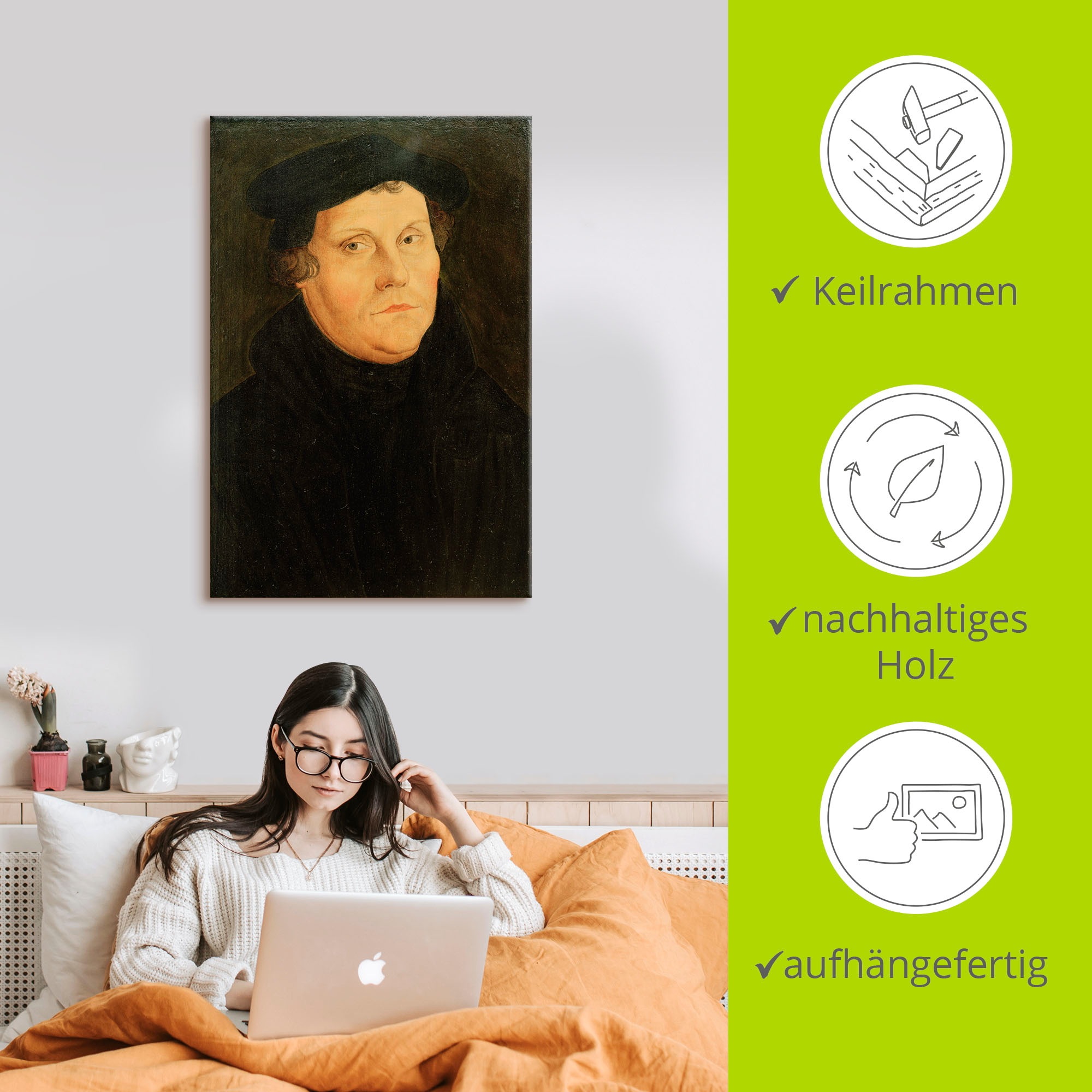 Artland Wandbild »Martin Luther«, Historische Persönlichkeiten, (1 St.), als Leinwandbild, Poster in verschied. Größen