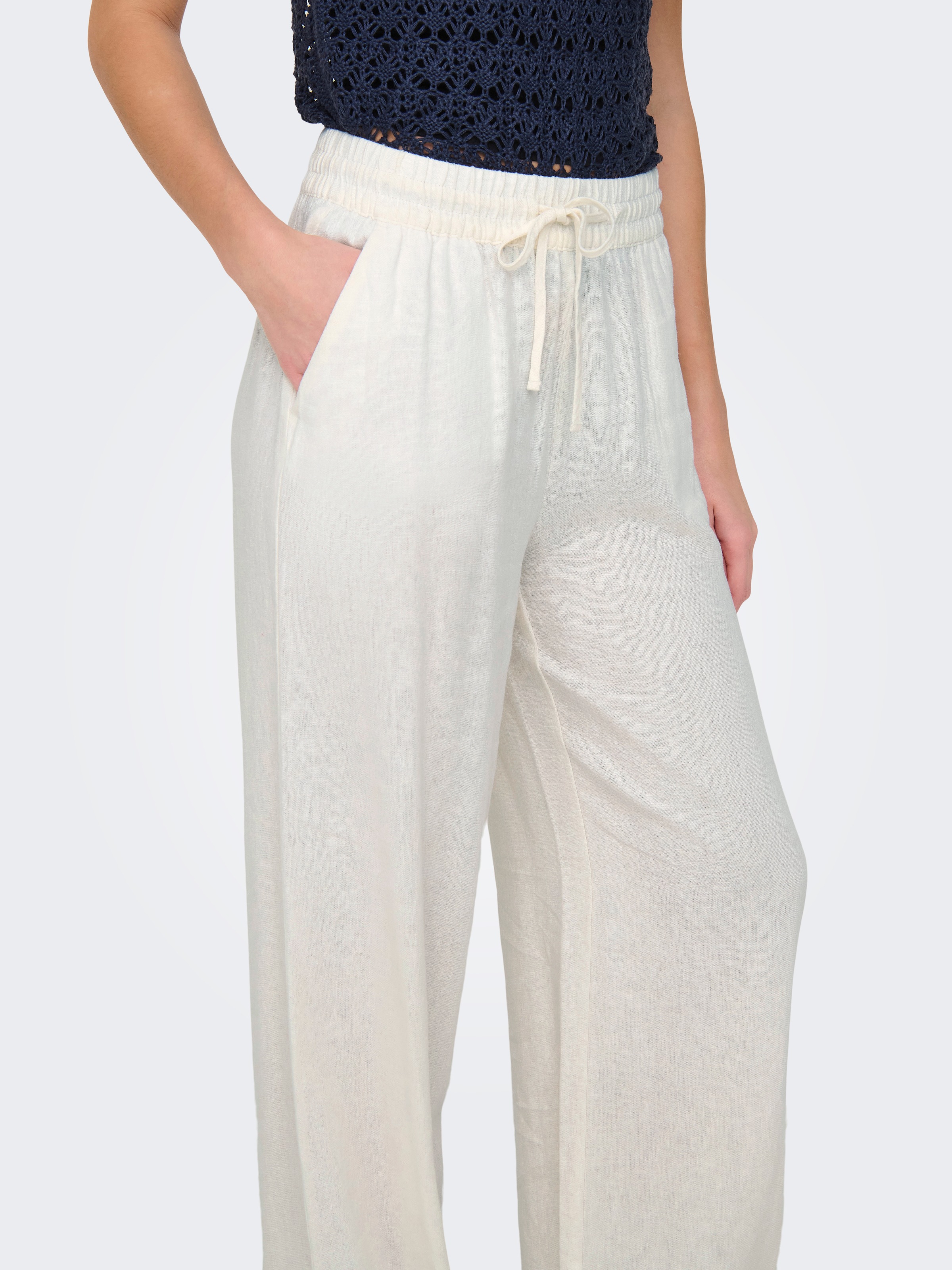 JDY Leinenhose »JDYSAY LINEN HW WIDE PANT WVN NOOS«