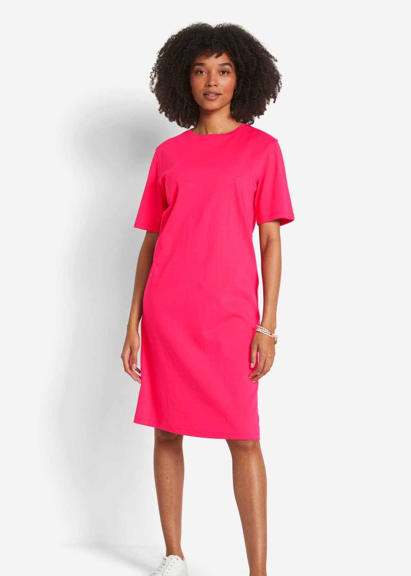 bonprix Shirtkleid »Oversize-T-Shirtkleid aus reiner Baumwolle (2er Pack)« Packung, 2 Stk. tlg. für Alltag, mit Rundhalsausschnitt, Kurzarm, Oversize Passform
