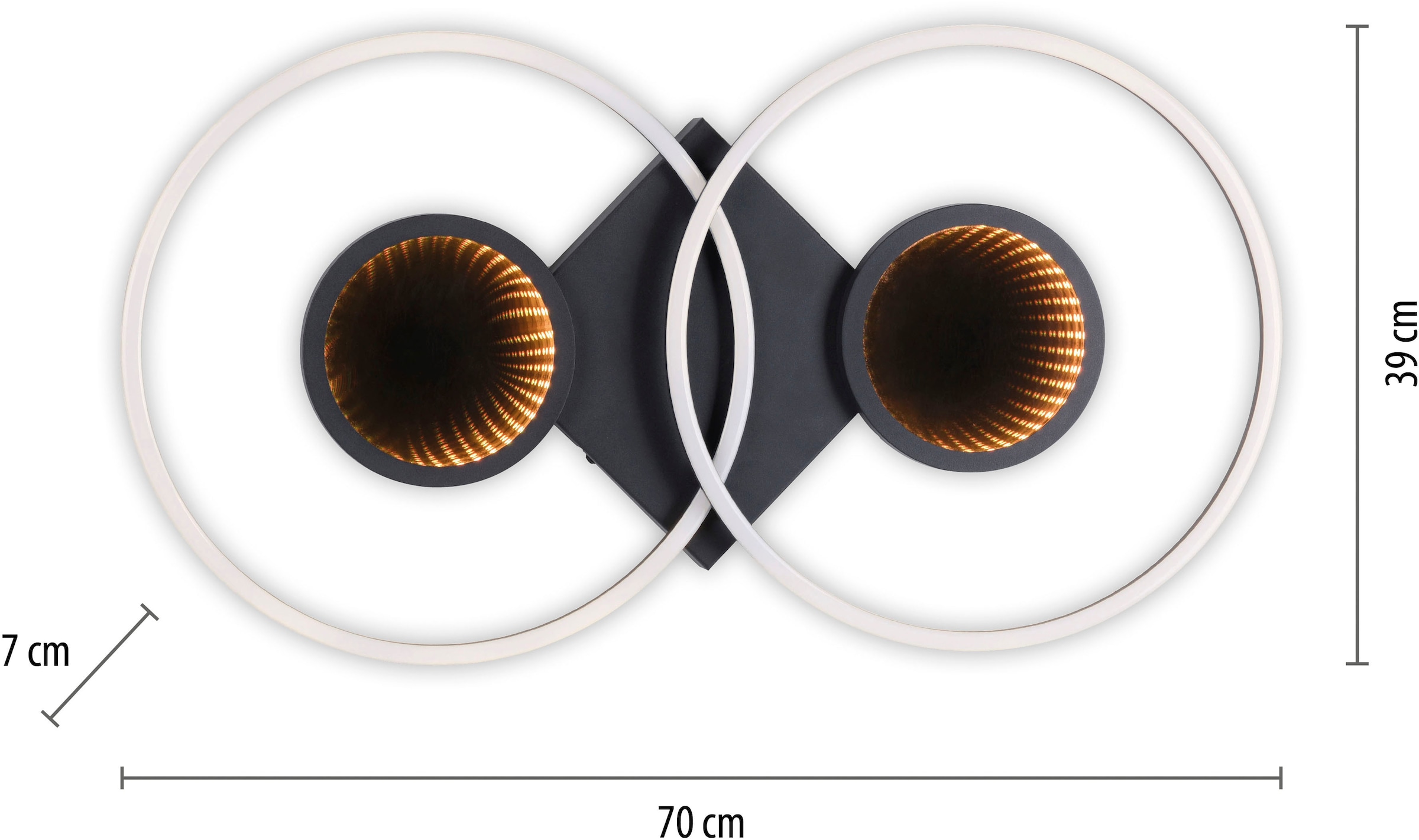 JUST LIGHT Deckenleuchte »TUNEL«, 2 flammig, Leuchtmittel LED-Board | LED fest integriert