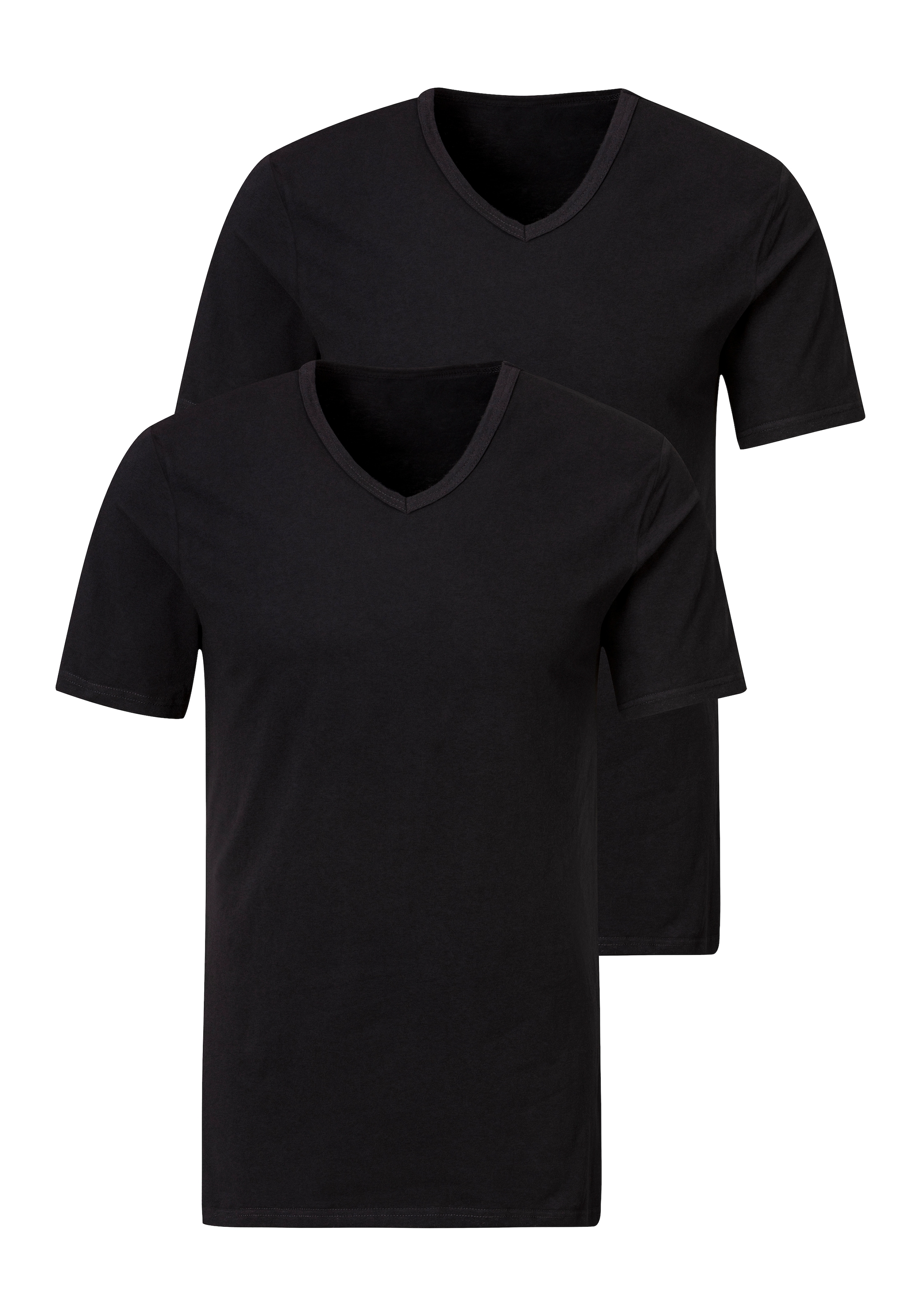 H.I.S Herren Unterziehshirt 2 Stk. tlg. in schwarz, Größe XS