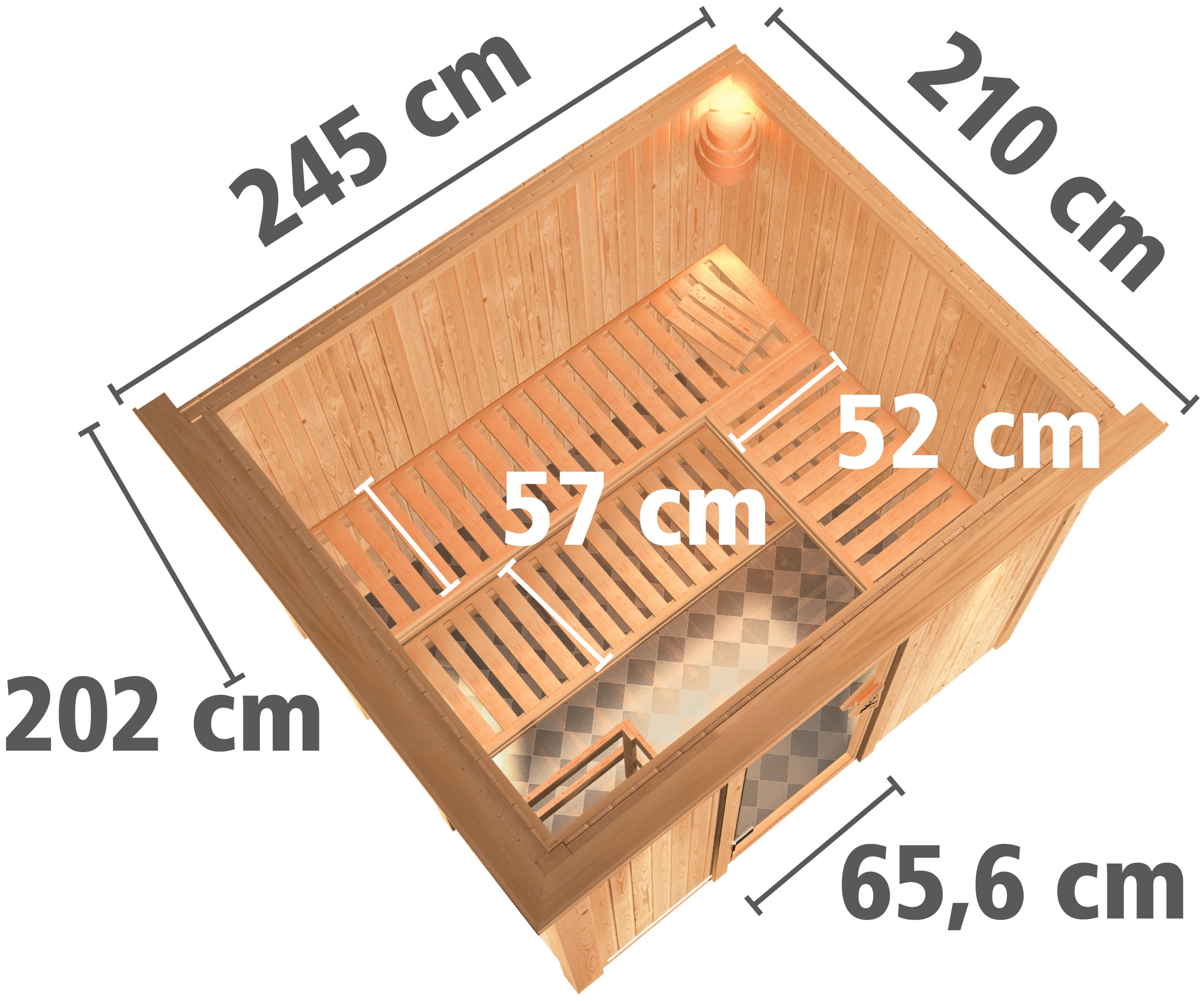 Karibu Sauna »Gitte« Set,  Ofen 9 kW Bio externe Strg easy