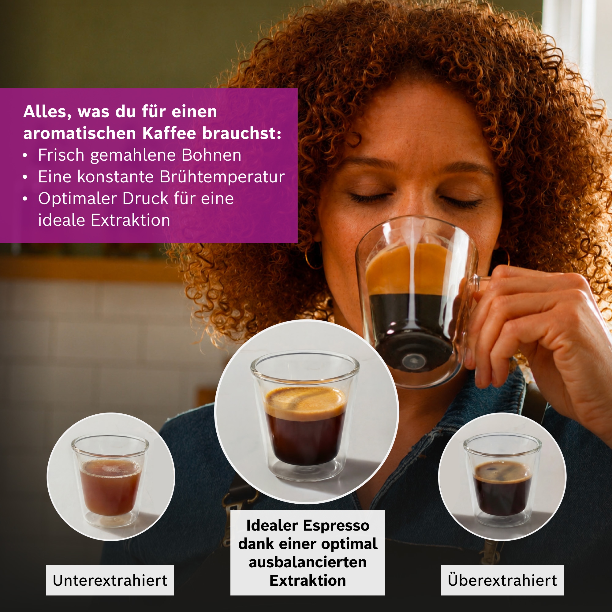 BOSCH Espressomaschine »Bosch halbautomatische Siebträgermaschine HomeCafé Serie 4« Integriertes Mahlwerk, 58mm-Siebträger, 30 Mahlgrade, 5 Direktwahl