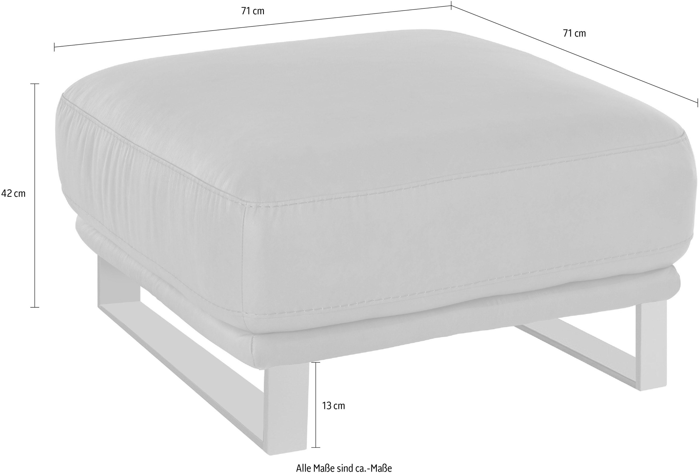 W.SCHILLIG Hocker »montanaa« mit Metallkufen in Schwarz pulverbeschichtet, Breite 71 cm