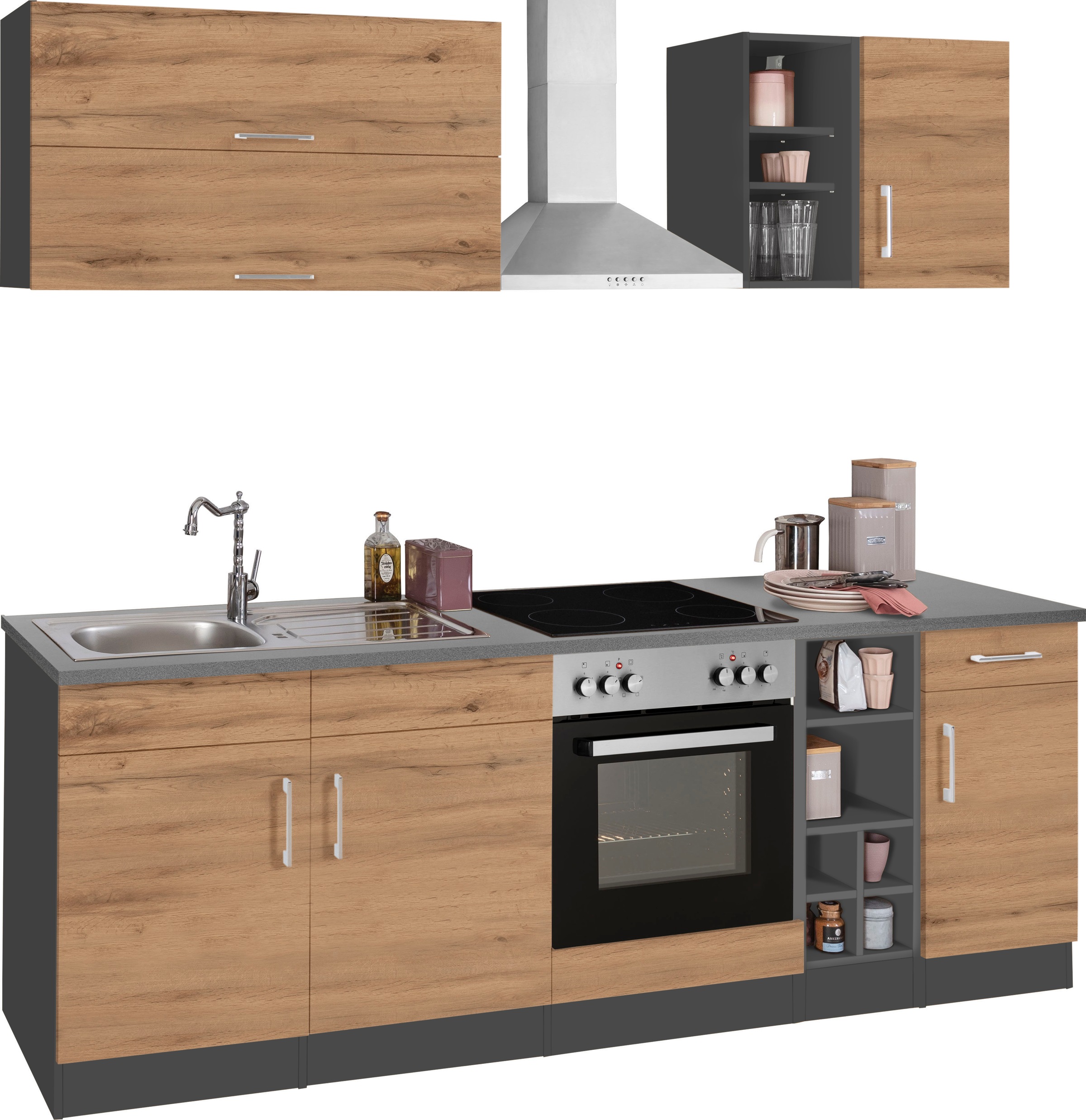 KOCHSTATION Küchenzeile »KS-Colmar« ohne E-Geräte, Breite 240 cm