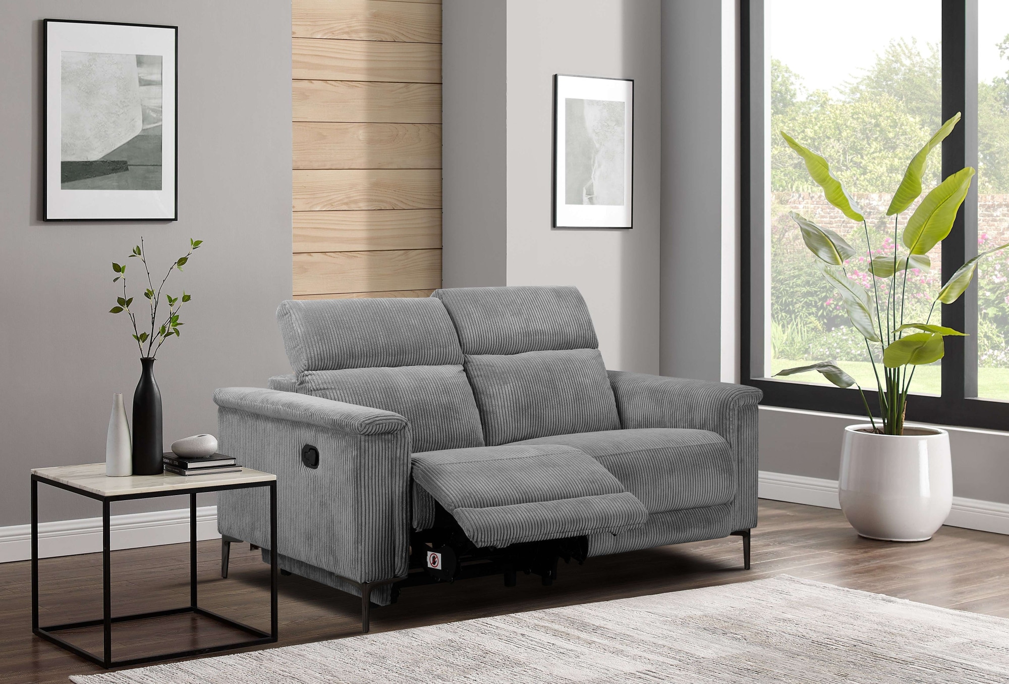 Home affaire 2-Sitzer »LUND Cord, 160 cm, manuelle o. elektrische Relaxfunktion« USB-C bei elektrischer Ausführung, mit Kopfteilverstellung