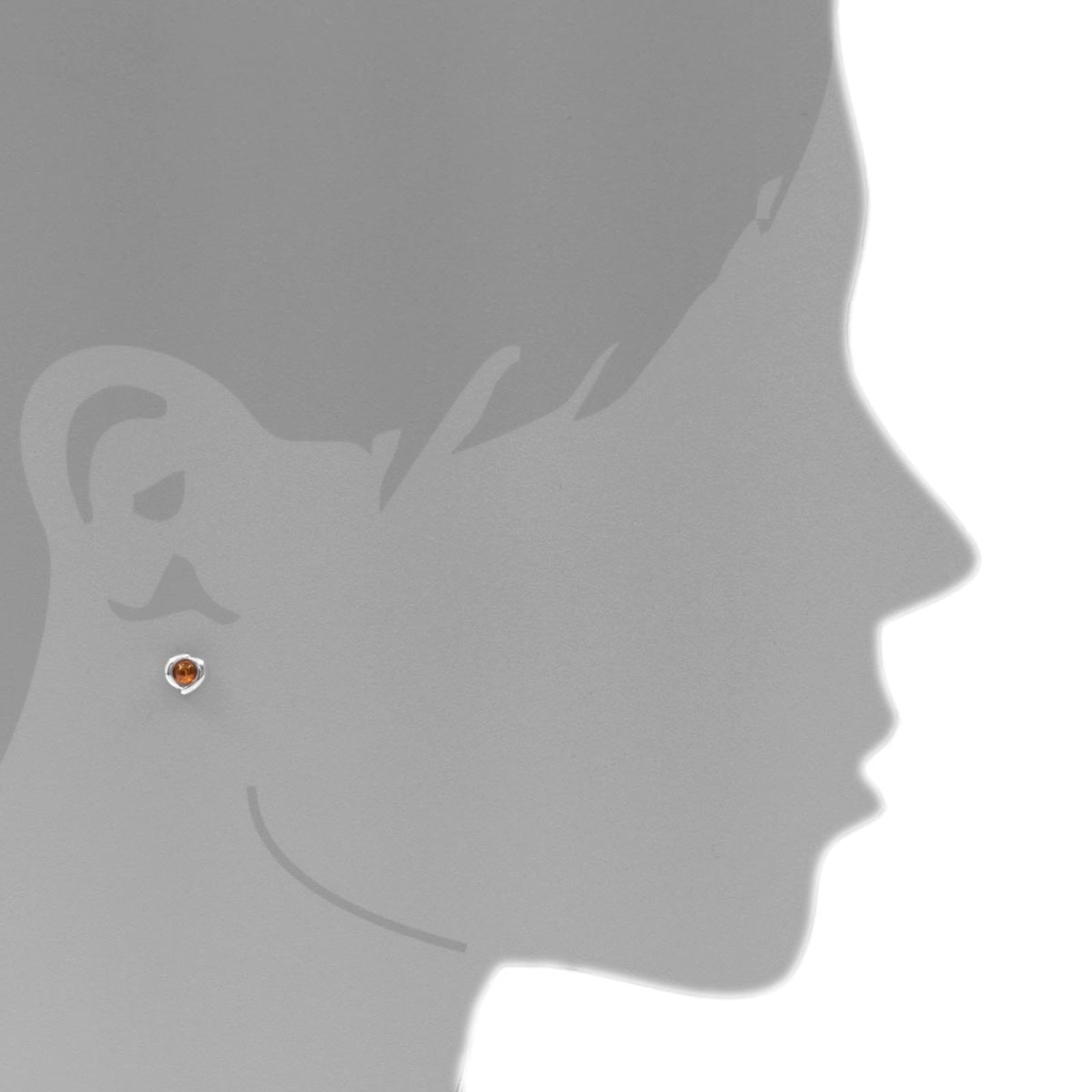 OSTSEE-SCHMUCK Paar Ohrstecker »- Gaja - Silber 925/000 - Bernstein«