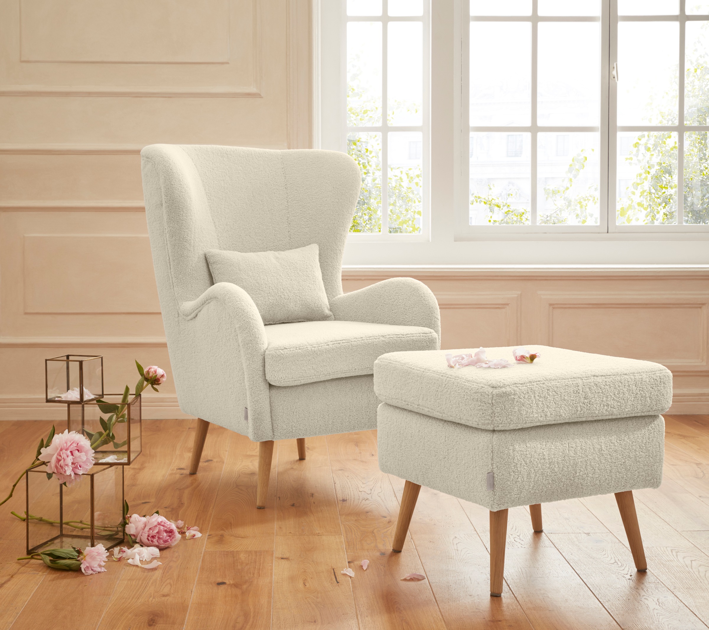 Home affaire Hocker »Salla« Bezug auch in Luxus-Microfaser in Teddyfelloptik