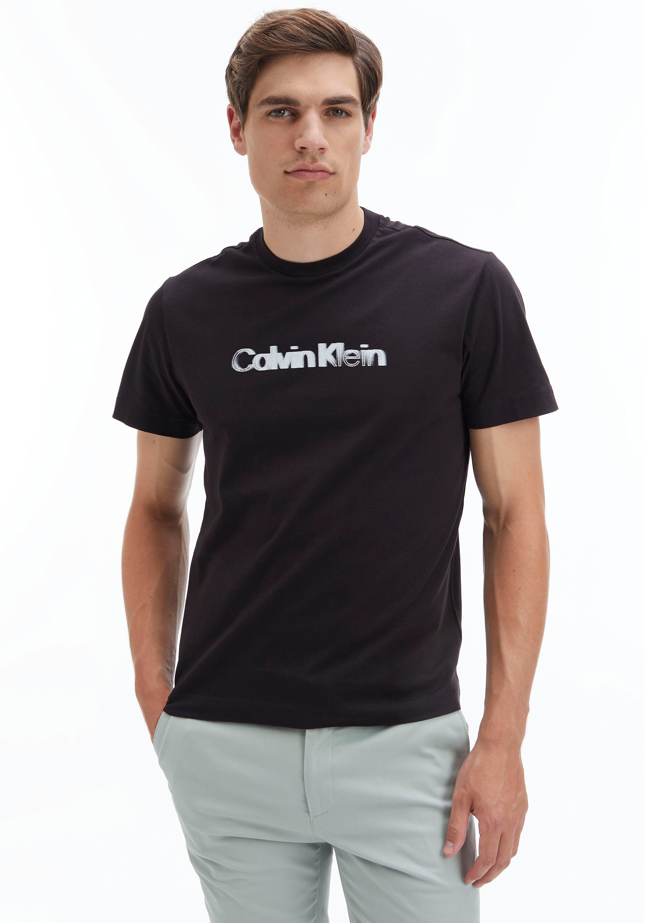 Calvin Klein Kurzarmshirt, mit online Brust Logo Klein der Calvin auf shoppen bei OTTO
