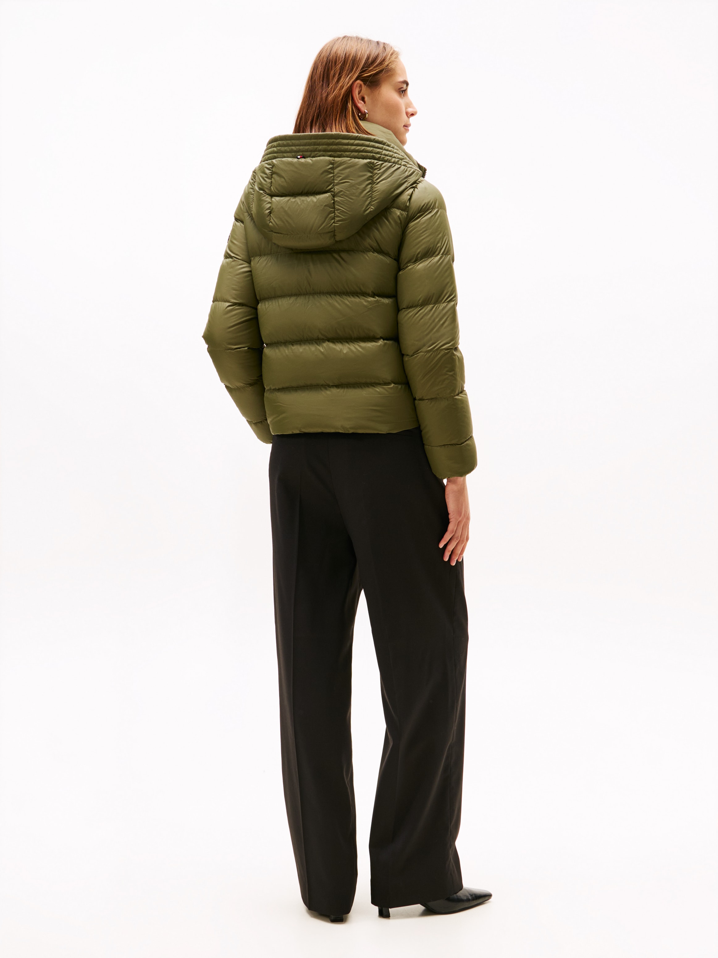 Tommy Hilfiger Steppjacke »LW DOWN CASUAL JACKET« mit Kapuze mit Logoprägung