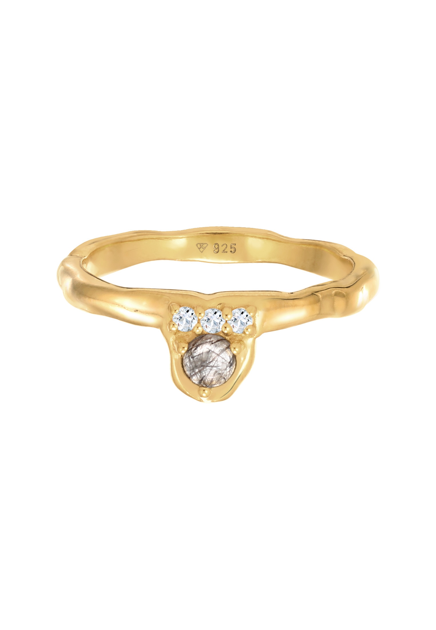 Elli Premium Silberring »Ring Turmalin Quarz Topas Organic Look 925 Silber«