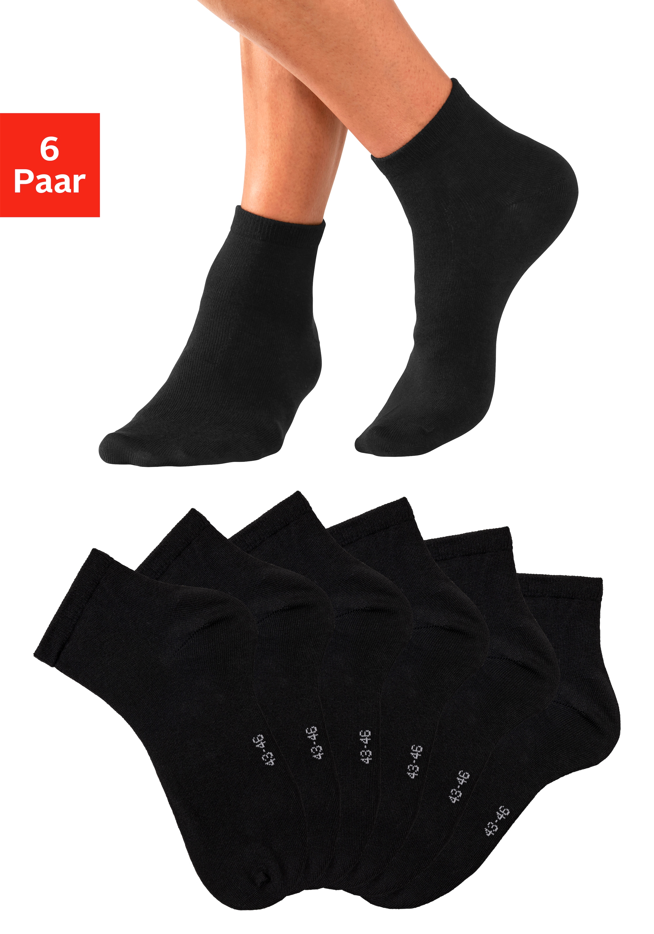 Bench. Herren Kurzsocken Packung in schwarz, Größe 43-46