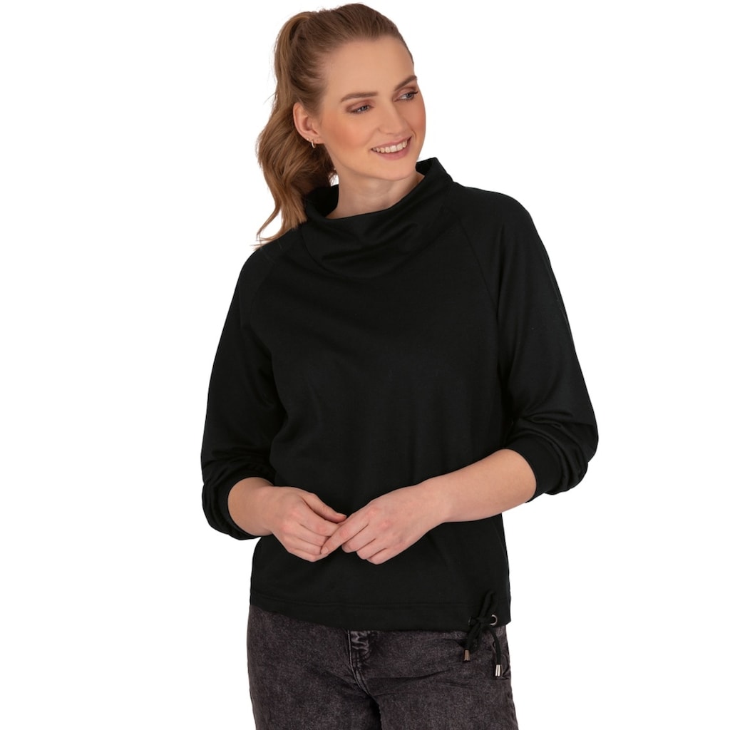 Trigema Sweatshirt »TRIGEMA Sweatshirt mit modischem Kragen«