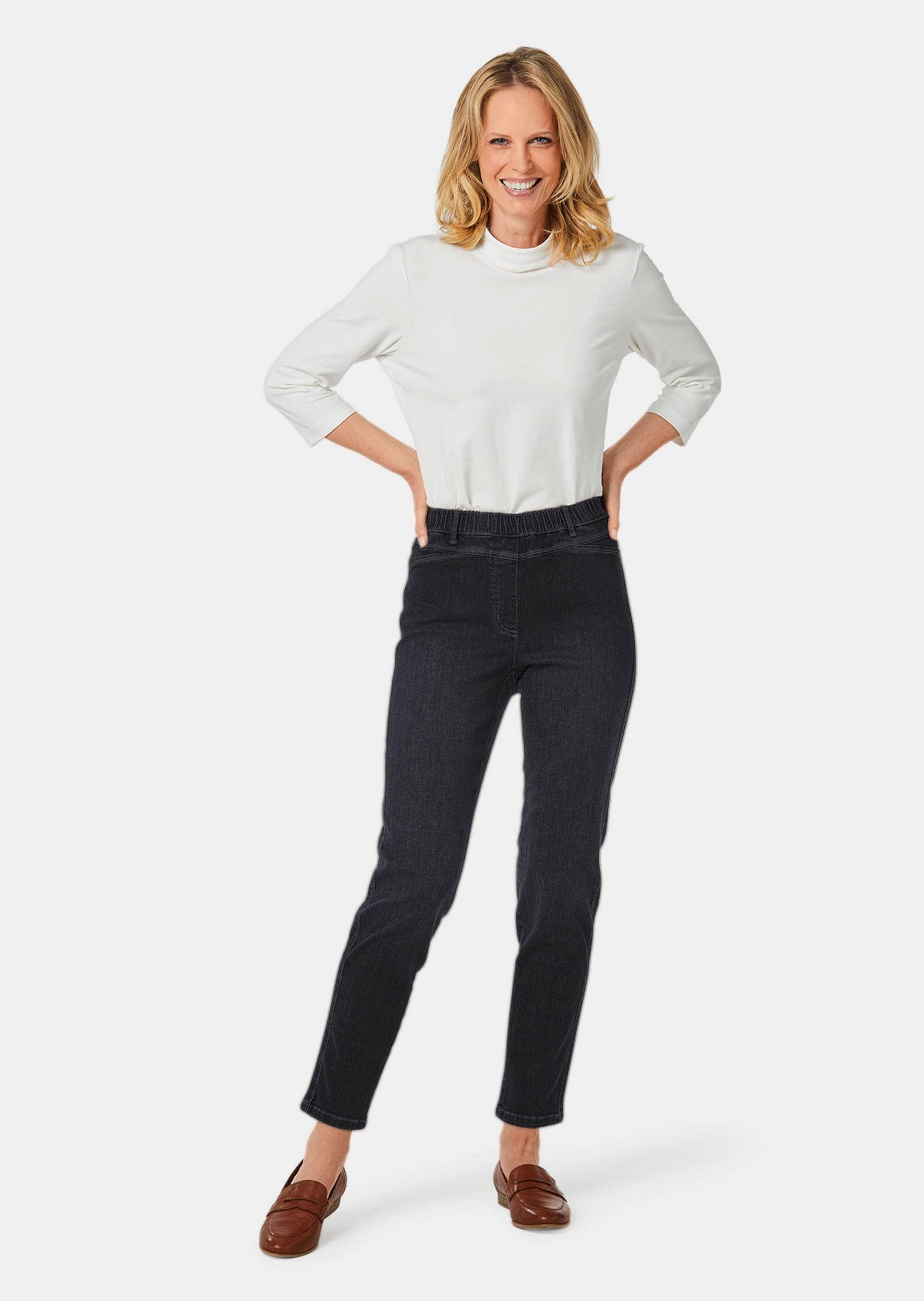 GOLDNER Regular-fit-Jeans »Super elastische Jeans Louisa mit figurstreckenden Nähten«