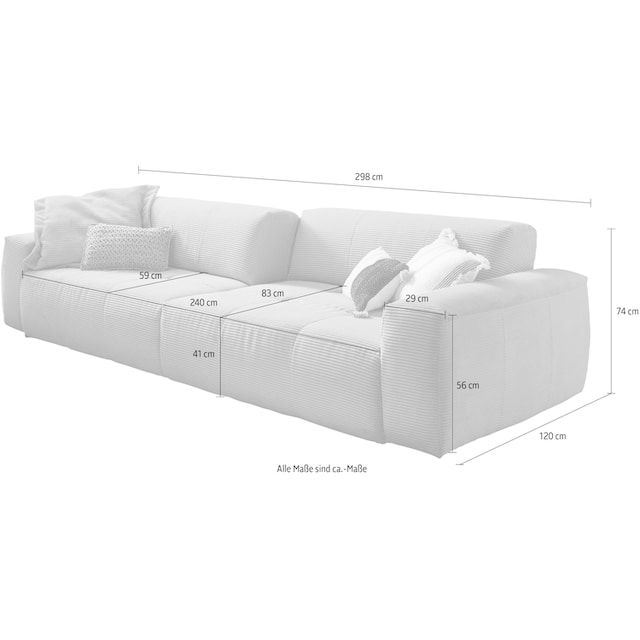 3C Candy Big-Sofa »Yoshy«, Zwei Sitztiefen durch verstellbare Rückenlehne,  Bezug in Cord OTTO Online Shop