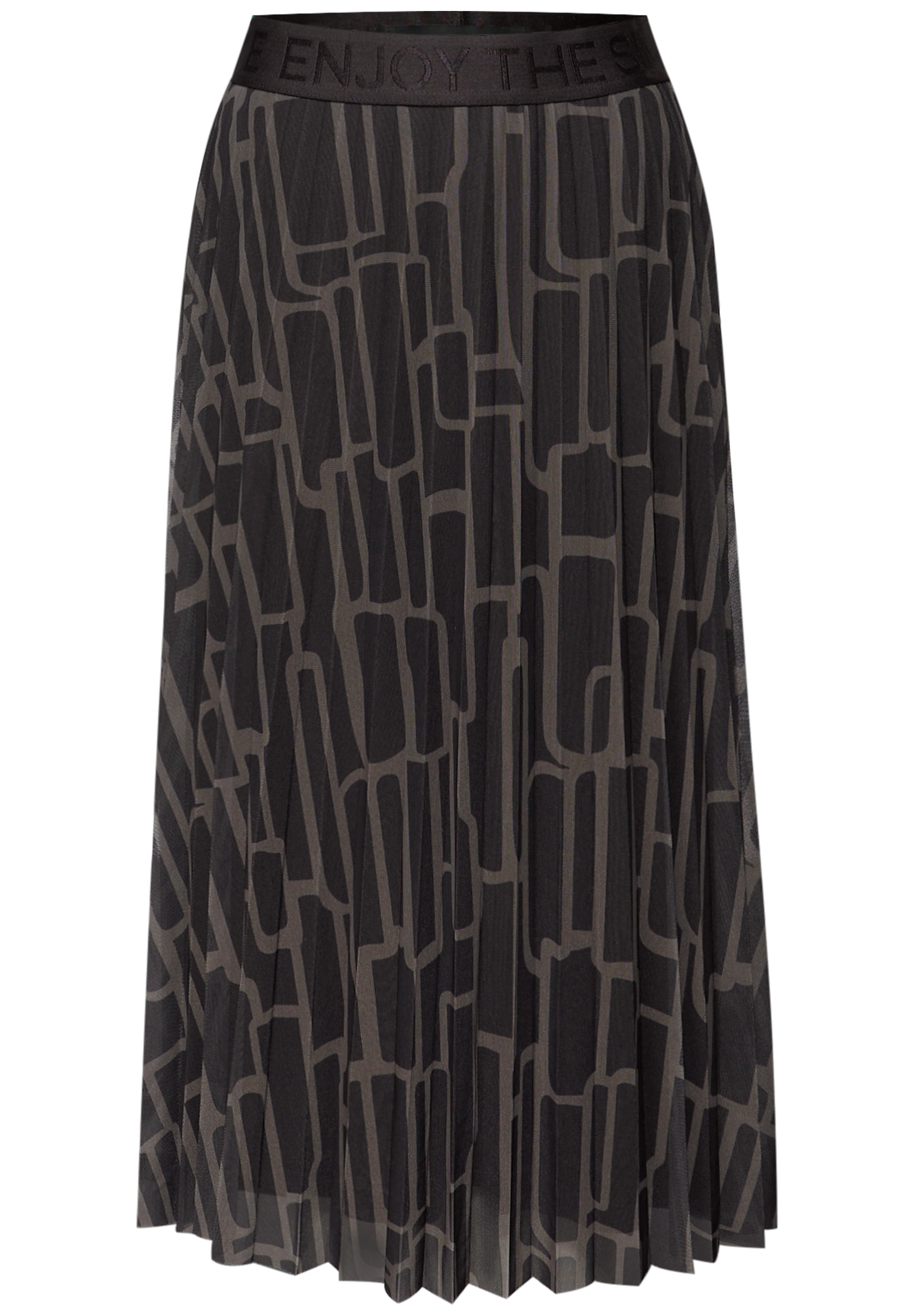 STREET ONE Meshrock Mesh Plissée Rock mit Print