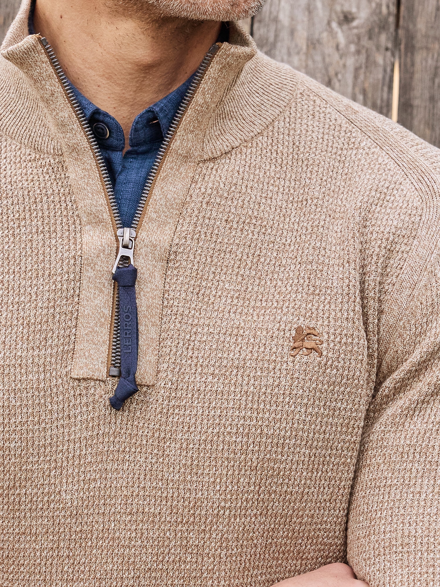LERROS Troyer »LERROS Herren Stricktroyer in Melange-Optik«