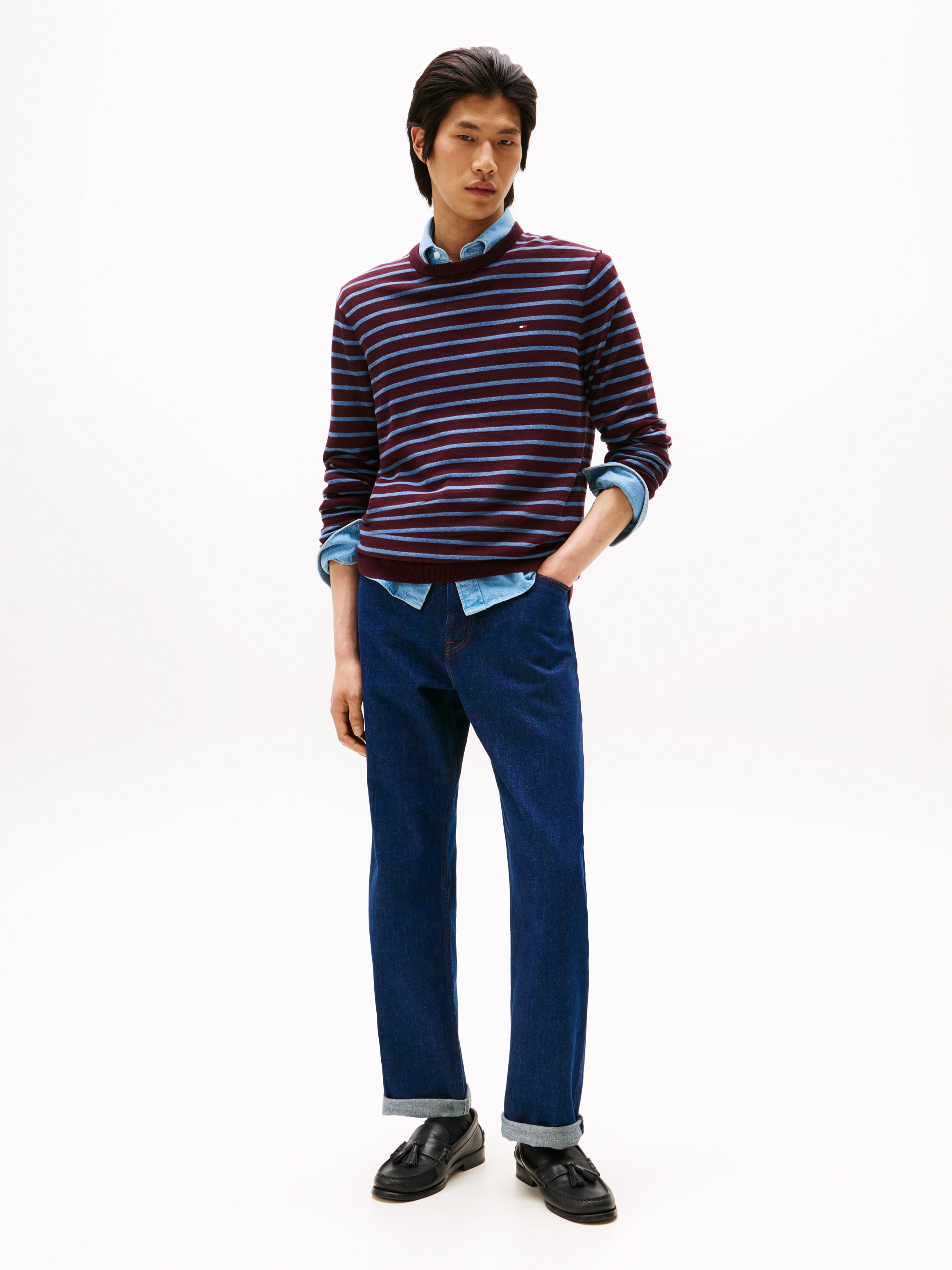 Tommy Hilfiger Rundhalspullover »ESSENTIAL COTTON CREW NECK«, 100% Baumwolle Crewneck Regular Fit Premium Mode