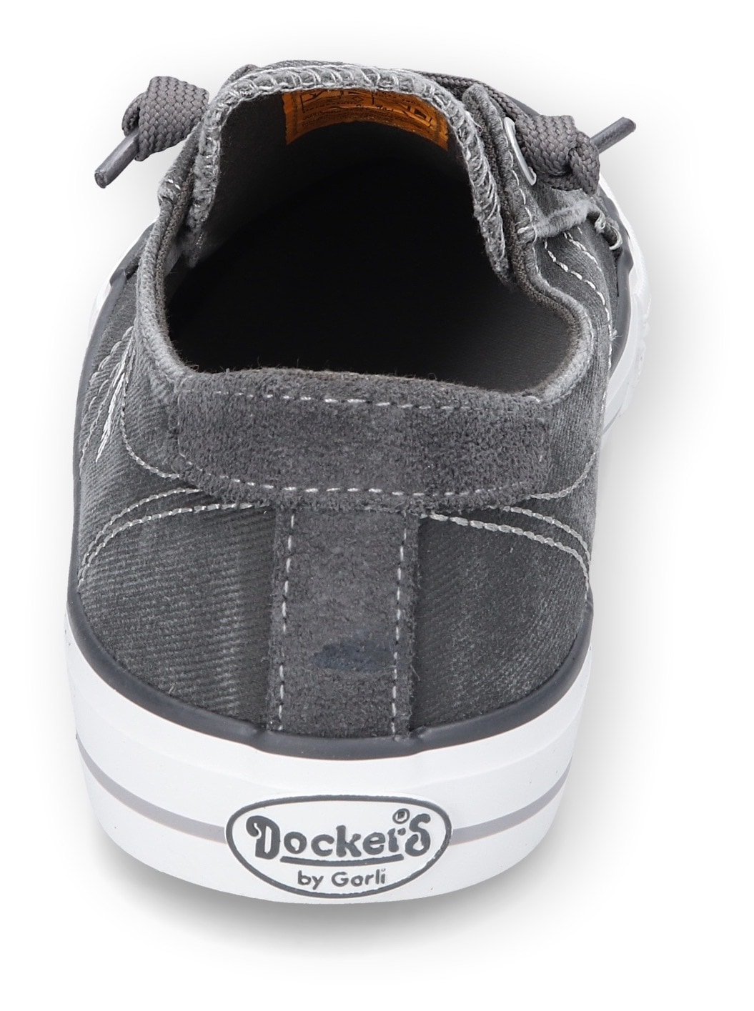 Dockers by Gerli Slip-On Sneaker, Freizeitschuh, Retro Sneaker, Fake Schnürung, in cooler Jeansoptik