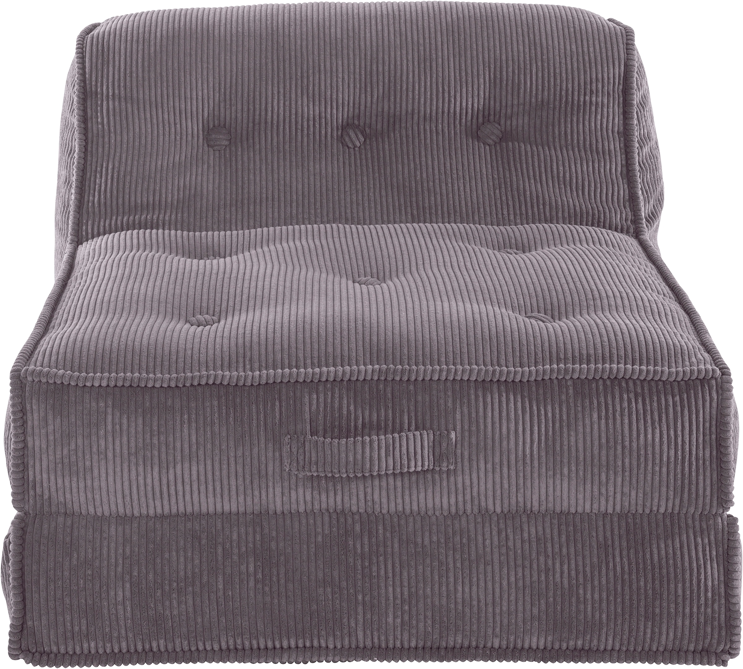 INOSIGN Sessel »Pia« Loungesessel aus Cord, in 2 Größen, Pouf-Funktion.