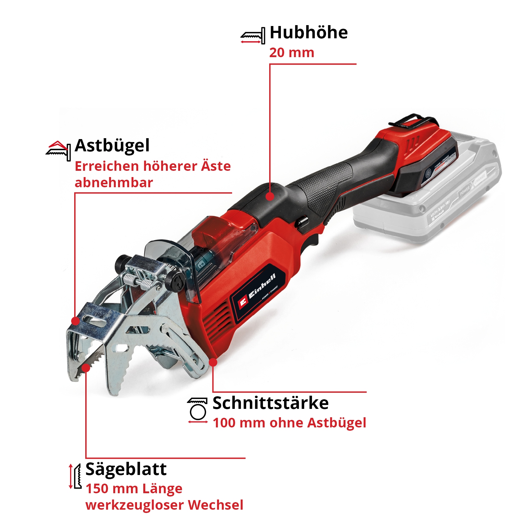 Einhell Akku-Astschere »GE-GS 18/150 Li-Solo«, (1 St.)