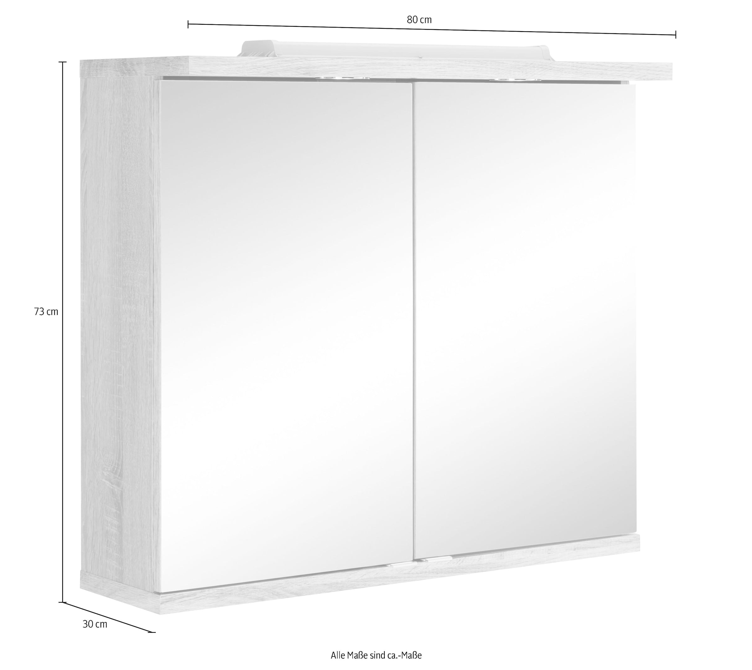Homexperts Spiegelschrank »Nusa«, Breite 80 cm, mit LED-Beleuchtung und  Schalter-Steckdosen-Box bestellen im OTTO Online Shop