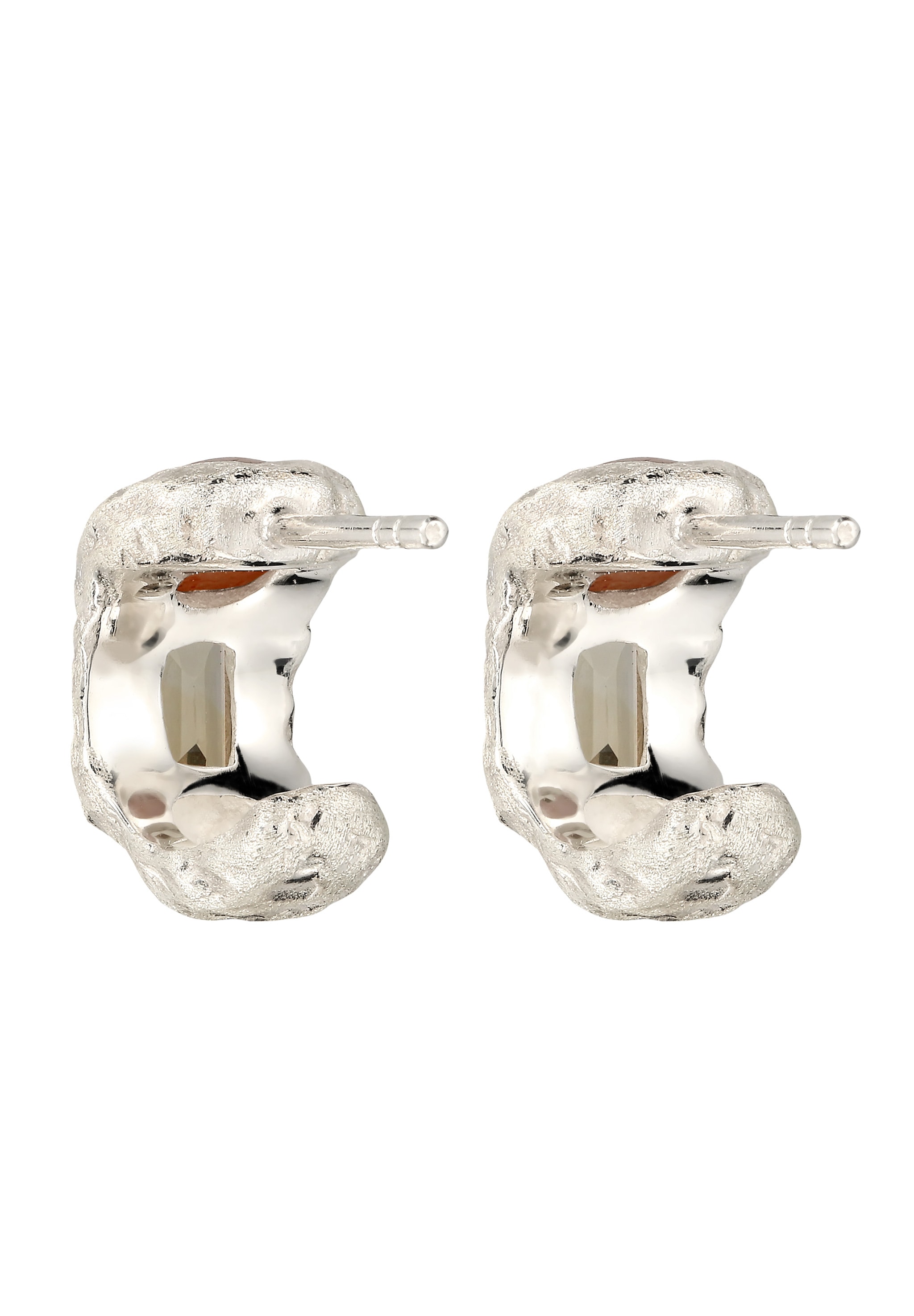 HAZE & GLORY Paar Ohrstecker »Ohrringe Creole Citrin Organic 925 Sterling Silber«