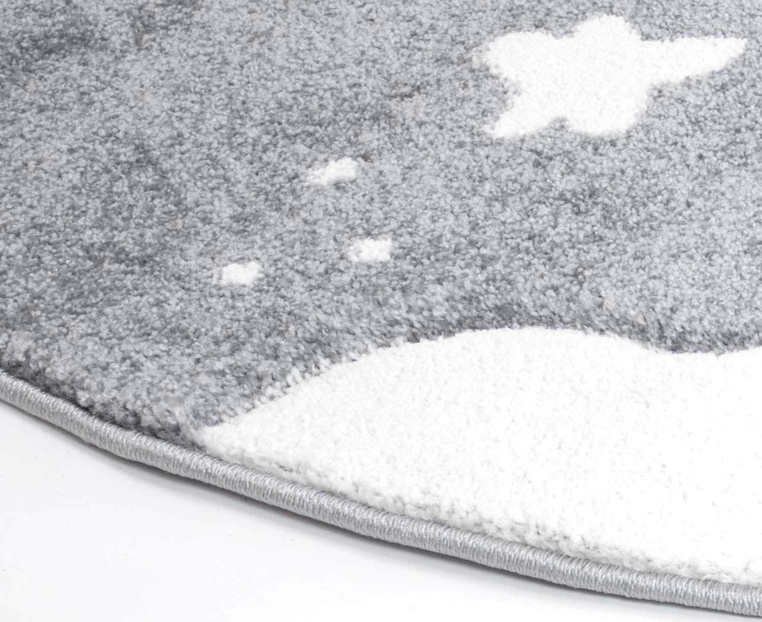 Carpet City Kinderteppich »Bueno Kids 1314« rund 13 mm Höhe Spielteppich, Mond, 3D-Effekt, Weicher Flor, Pflegeleicht