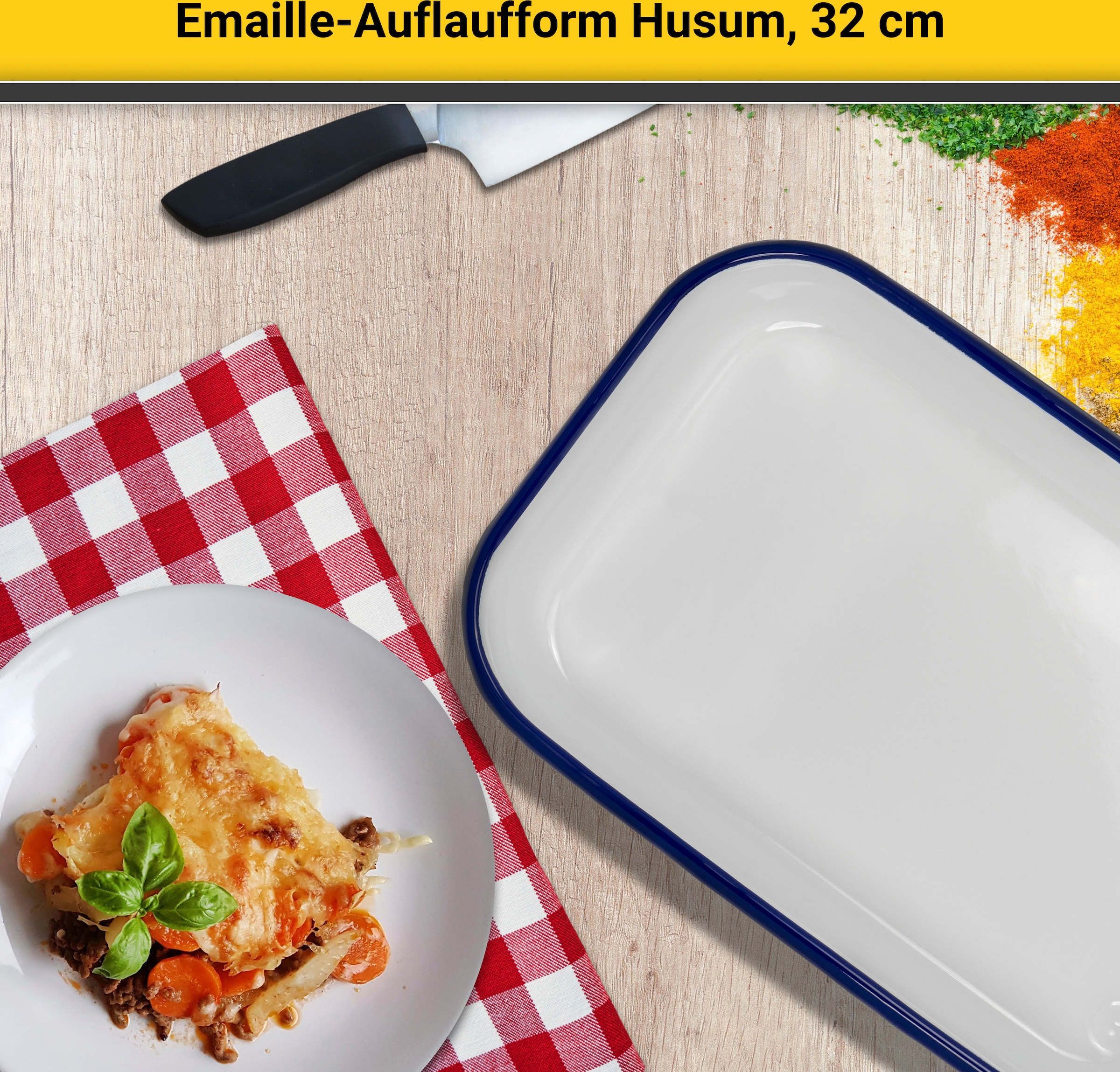 Krüger Auflaufform »Husum«, Stahlblech, ideal für Gratins, Aufläufe