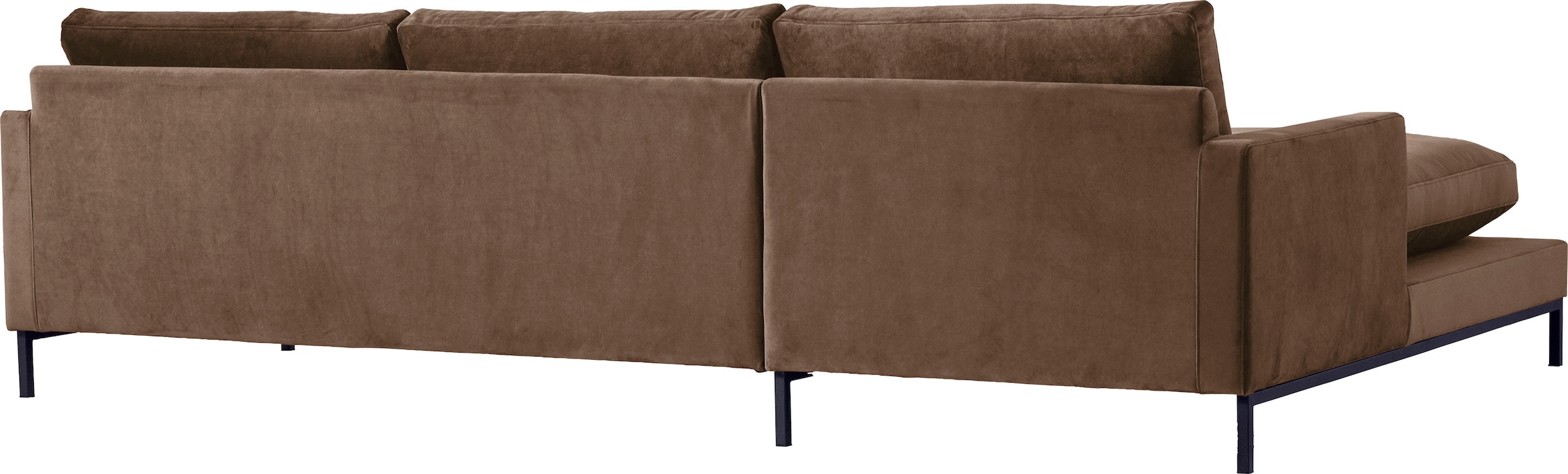andas Ecksofa »Welland, L-Form,« mit schwarzen Metallfüßen, mit Federfüllung im Sitz- und Rückenkissen